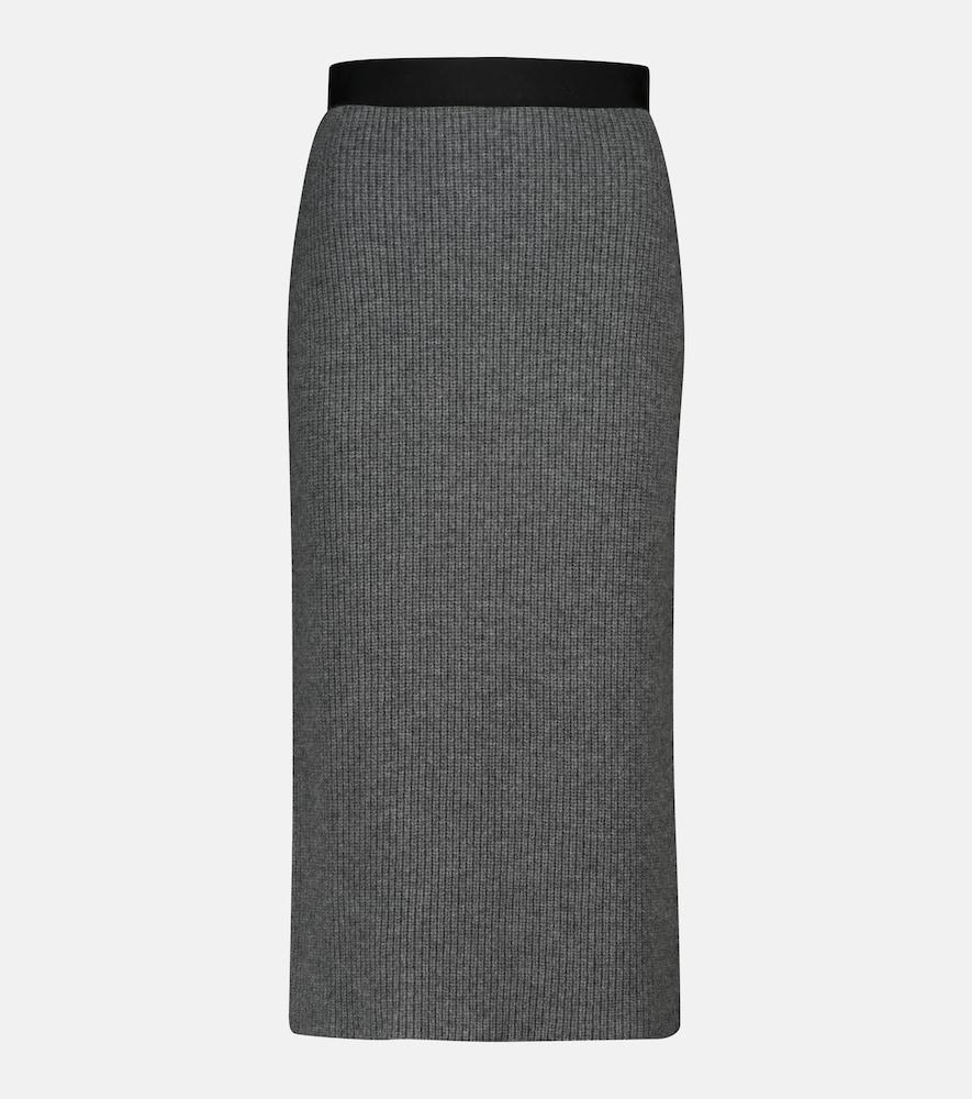 moncler wool and cashmere midi skirt