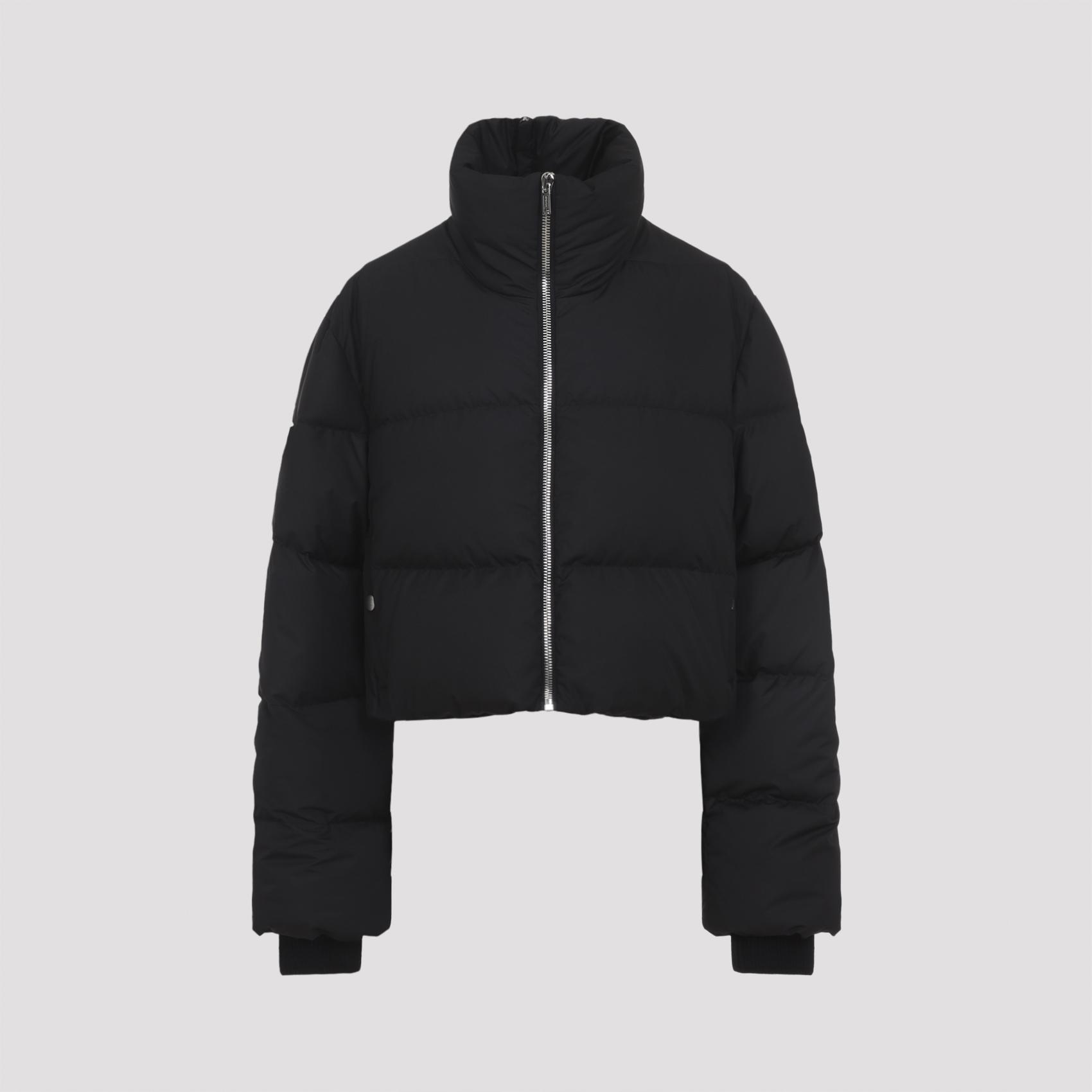 moncler x rick owens cropped cyclopic jacket black polyester - women
