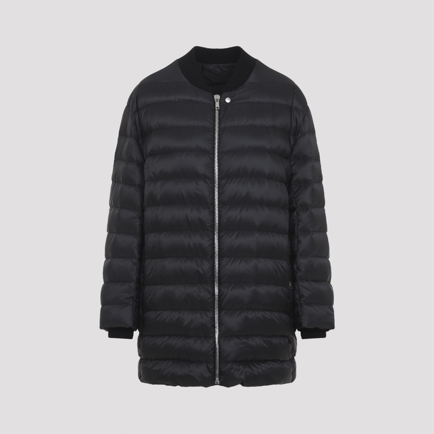 moncler x rick owens flight parka black polyester jacket - women