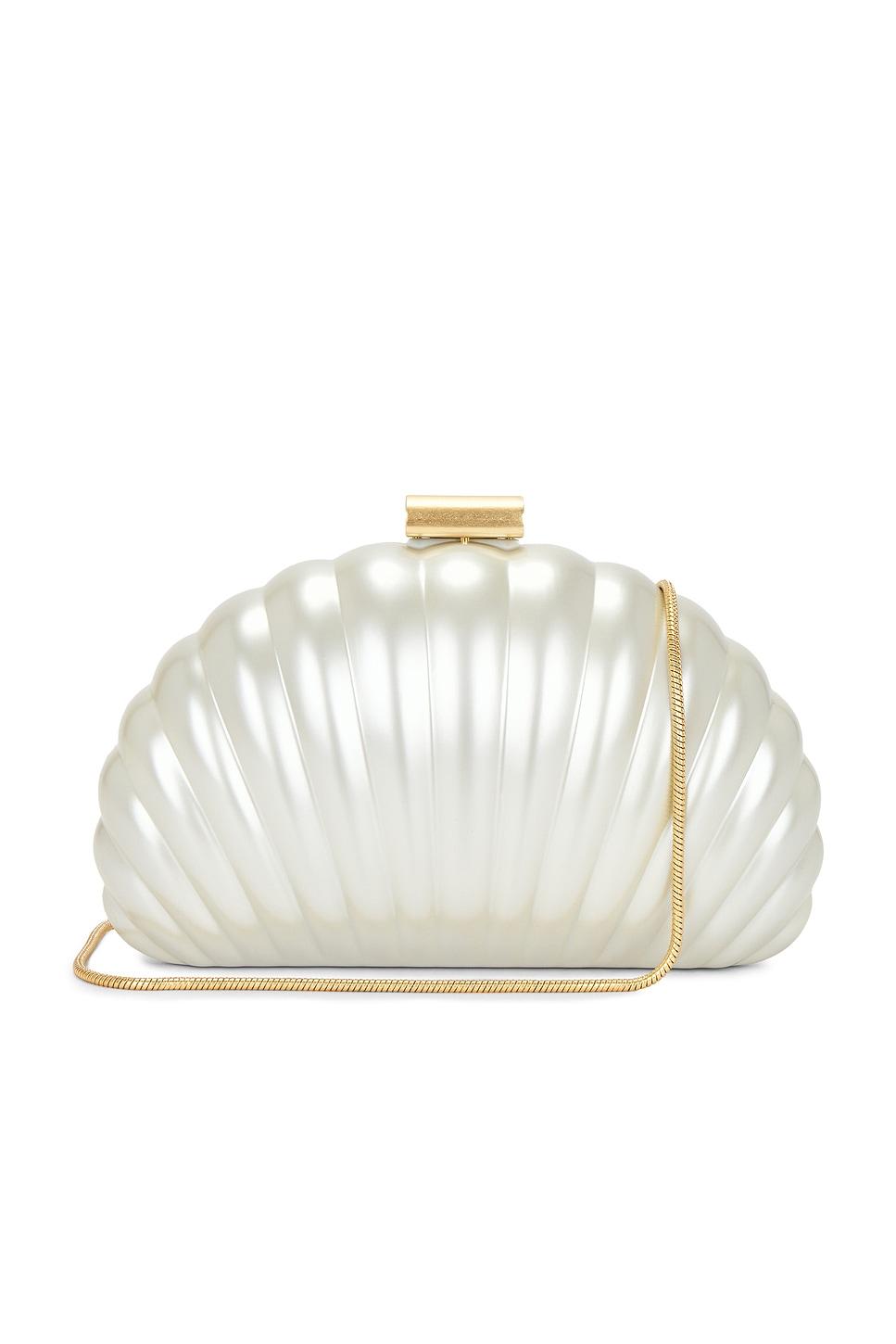 monet pearlized shell clutch