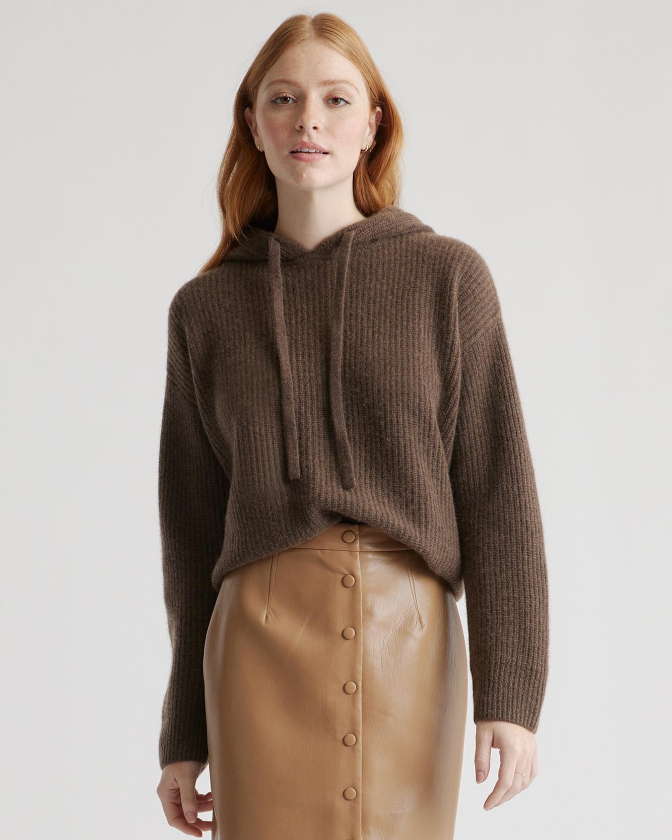 mongolian cashmere fisherman pullover hoodie