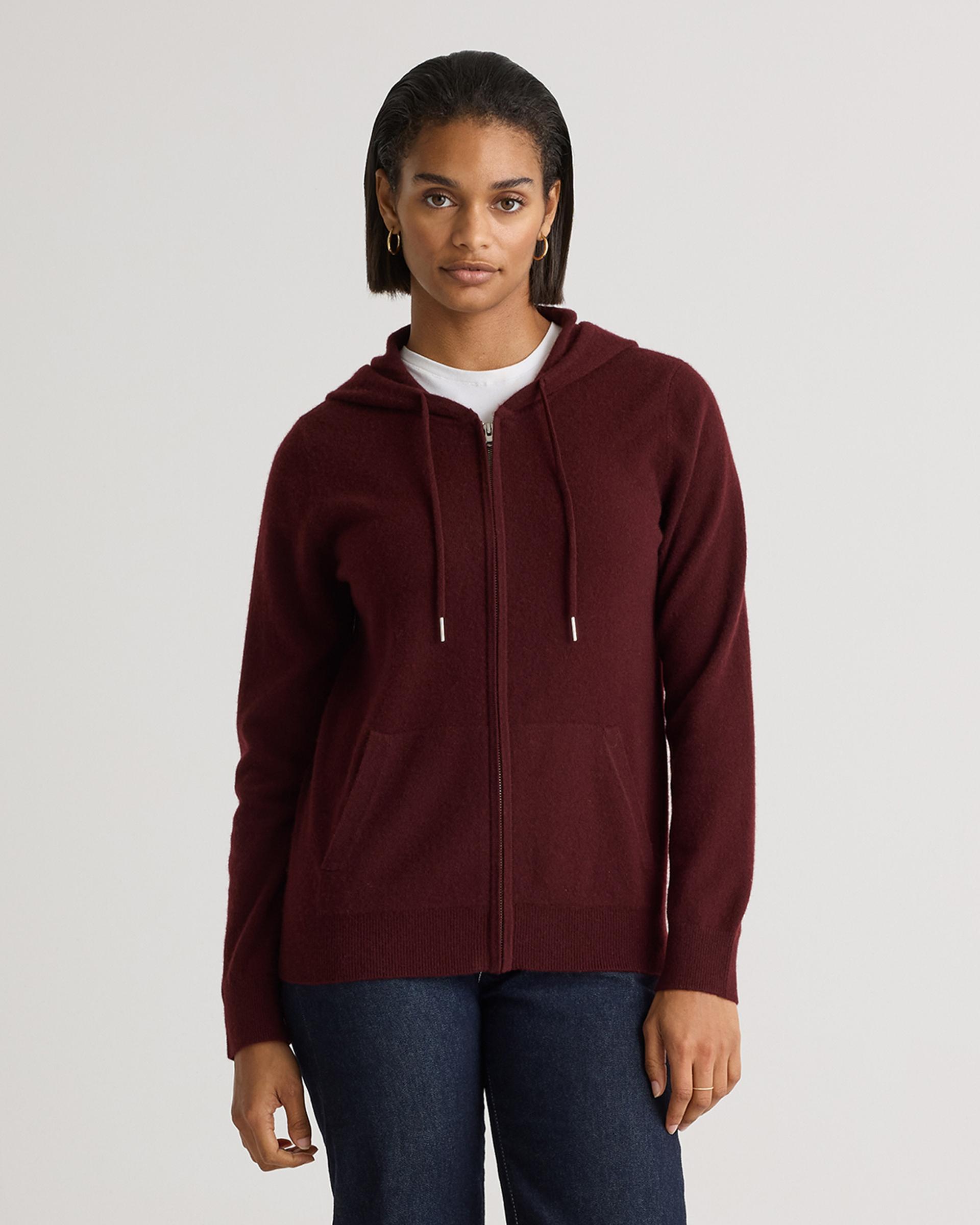 mongolian cashmere full-zip hoodie