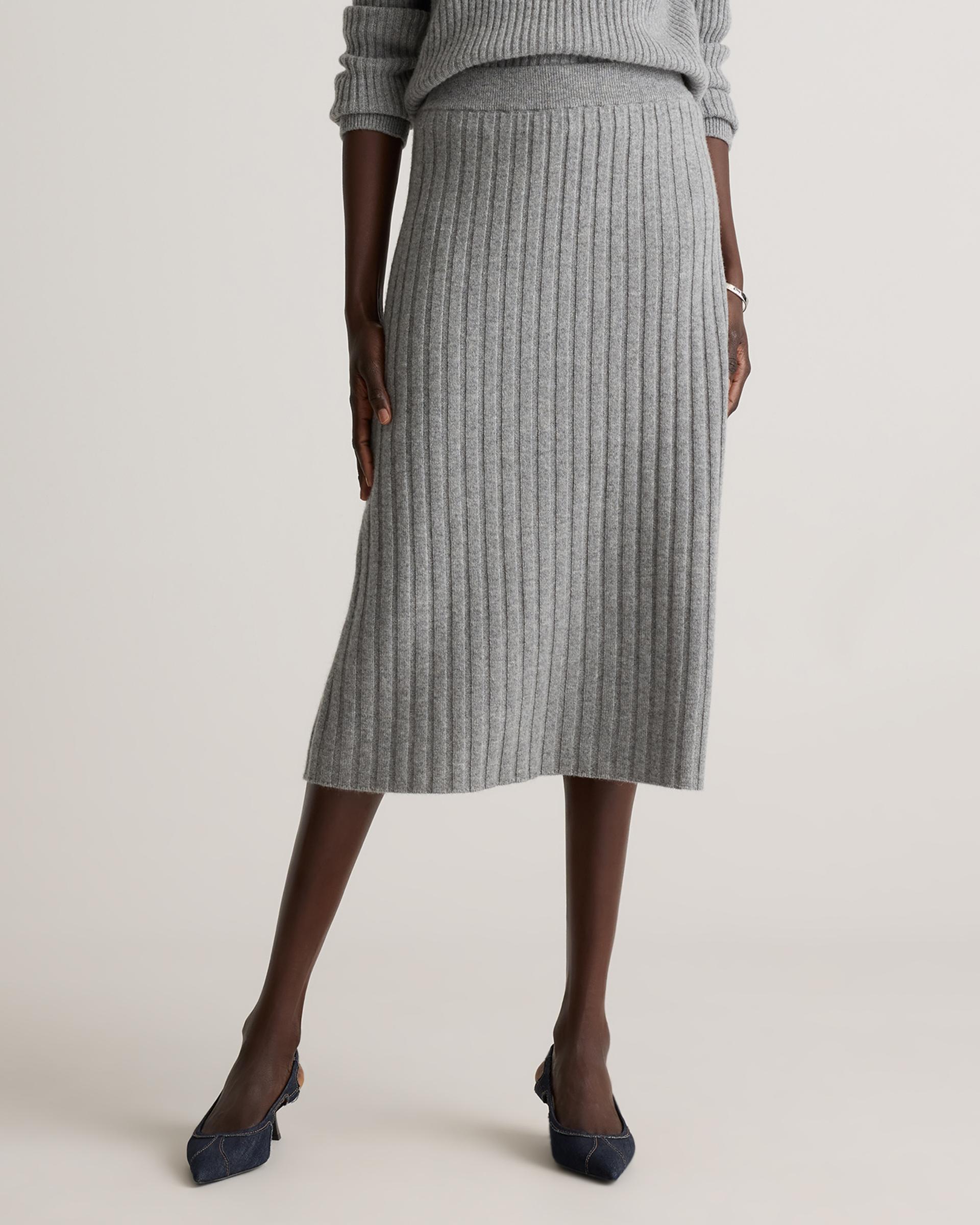 mongolian cashmere midi skirt