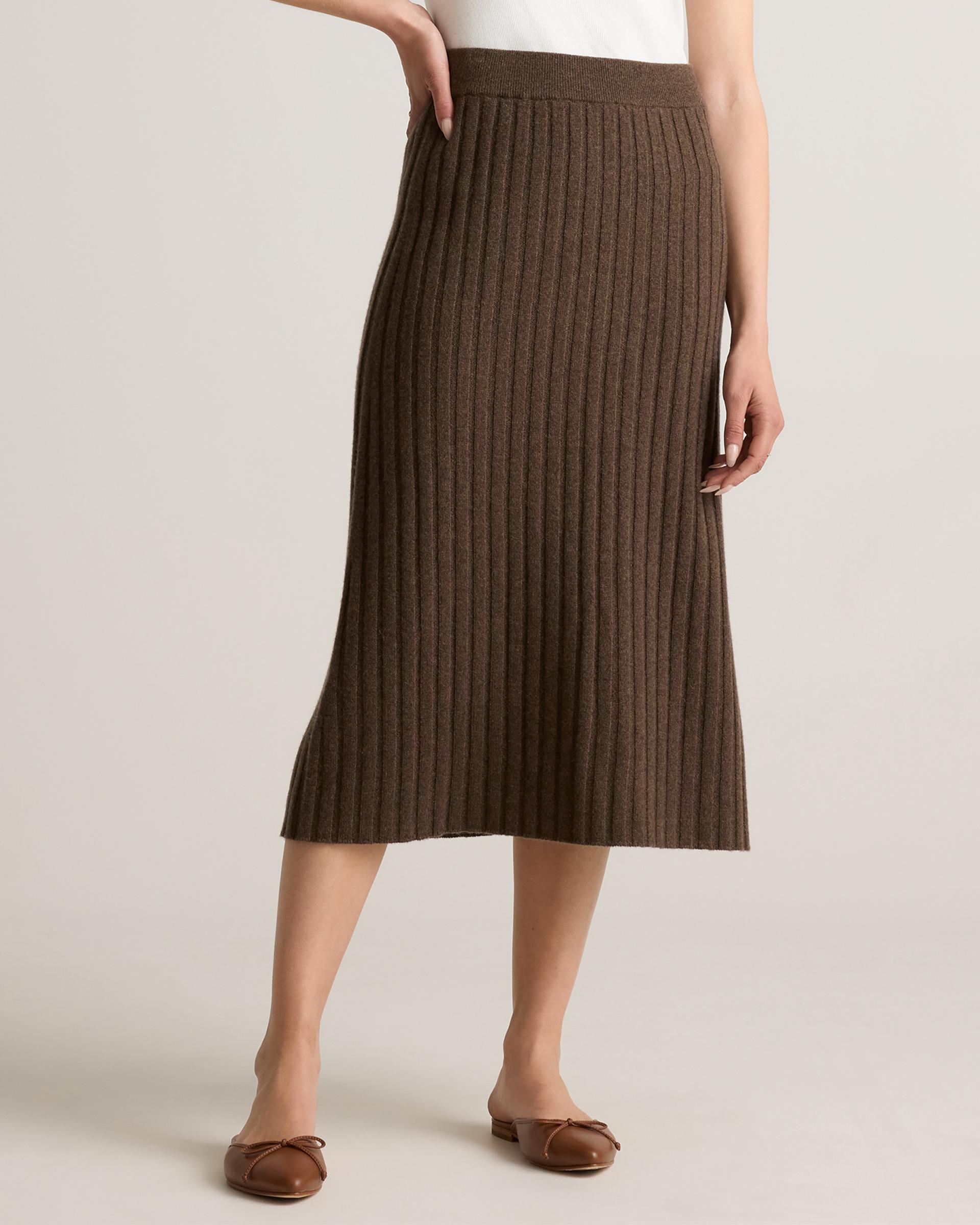 mongolian cashmere midi skirt