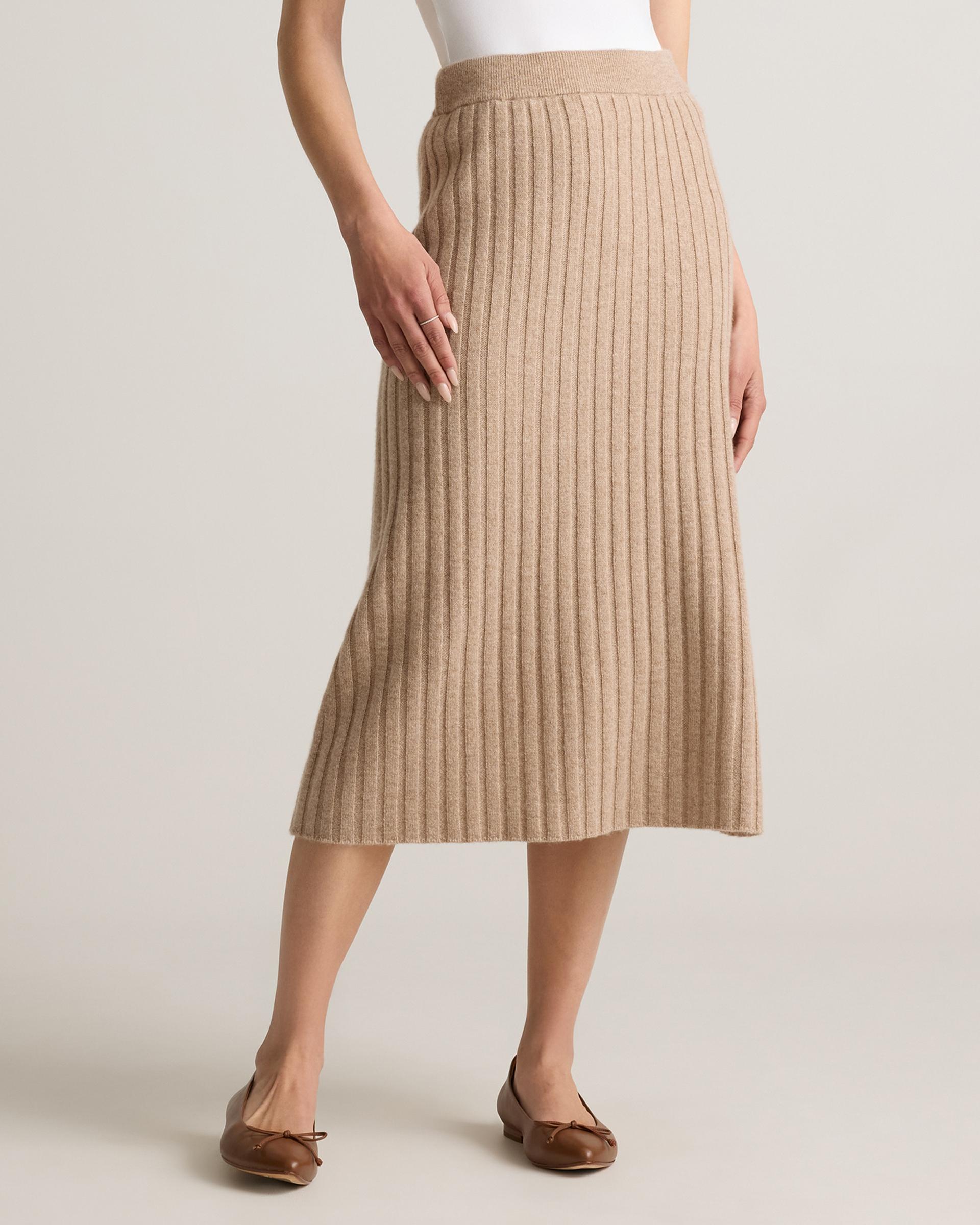 mongolian cashmere midi skirt