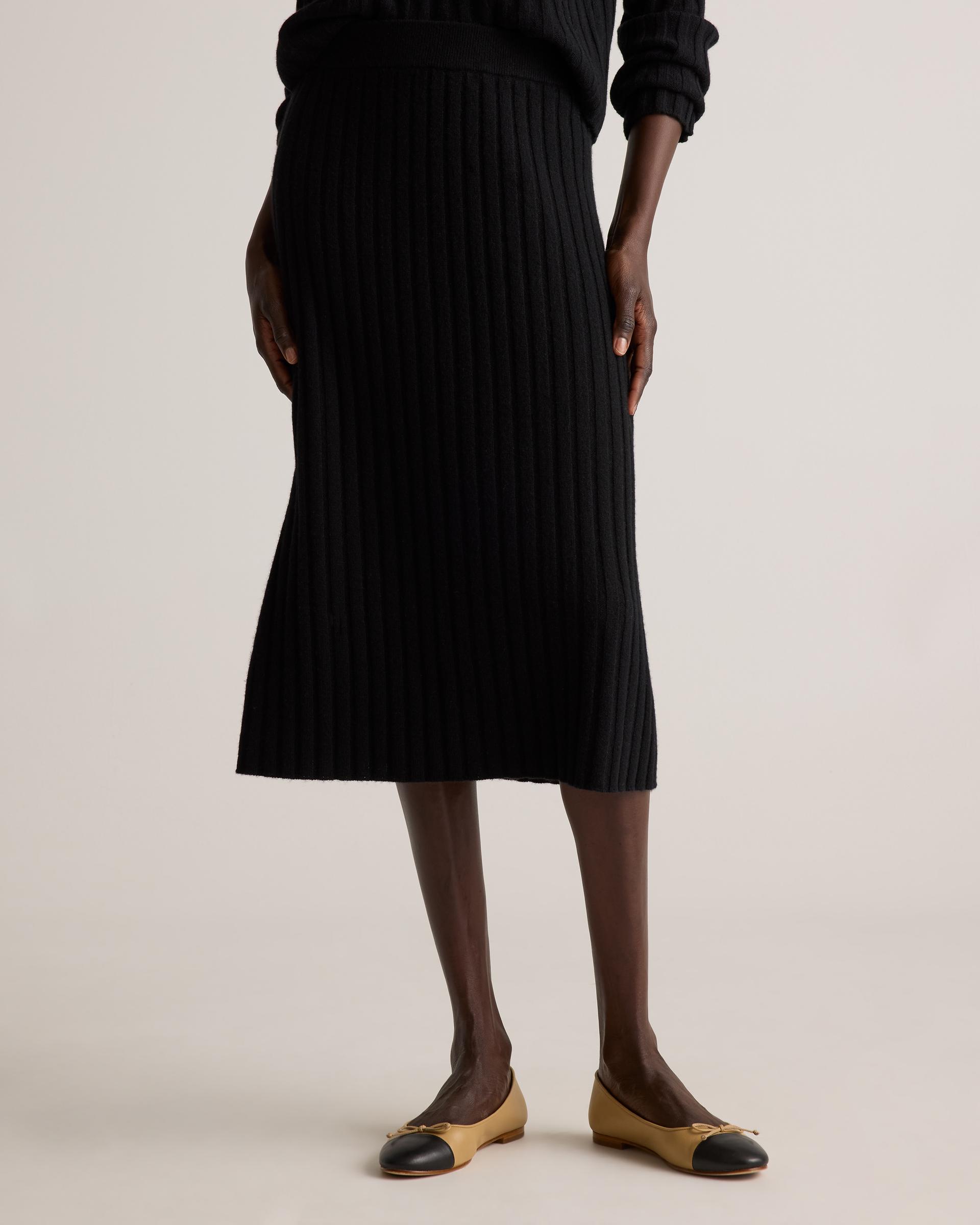 mongolian cashmere midi skirt
