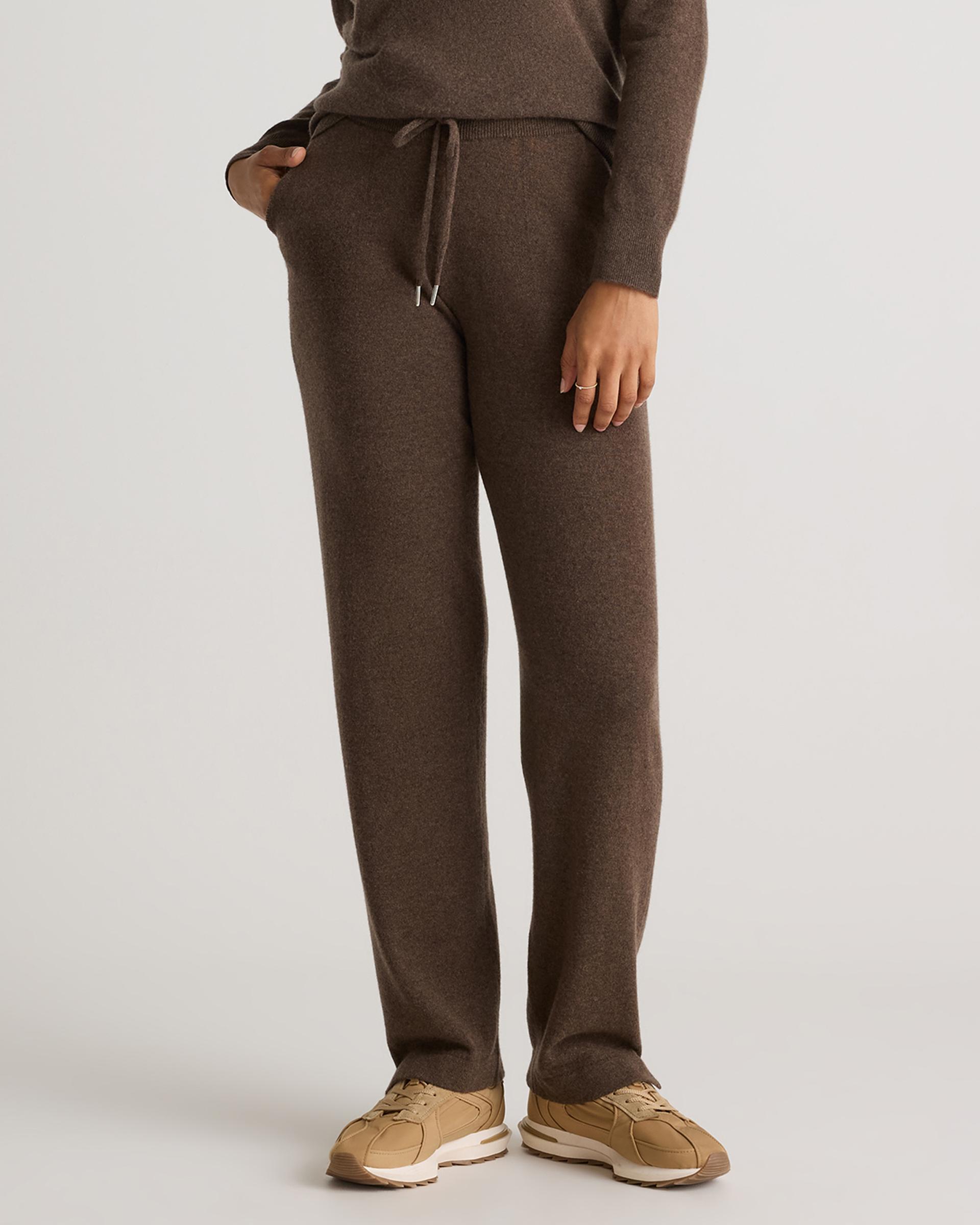 mongolian cashmere straight leg pants