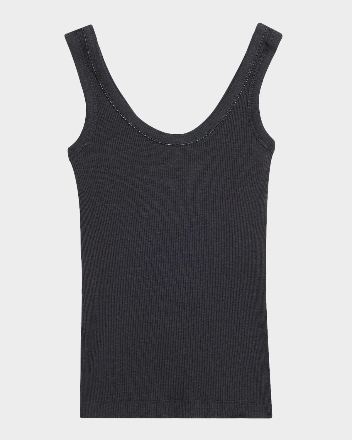 monili scoop-neck cotton-stretch tank top