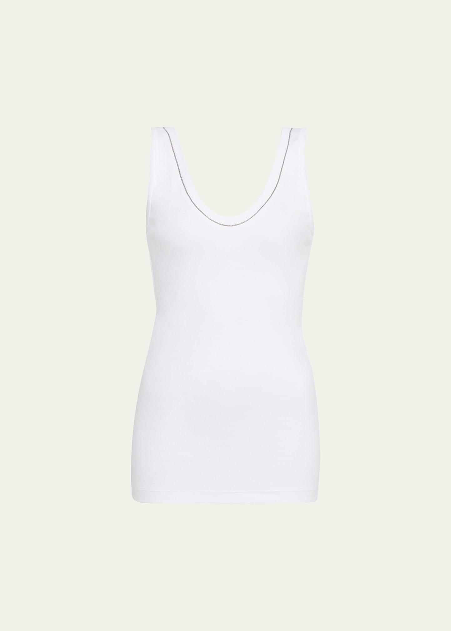 monili scoop-neck flat cotton rib tank top