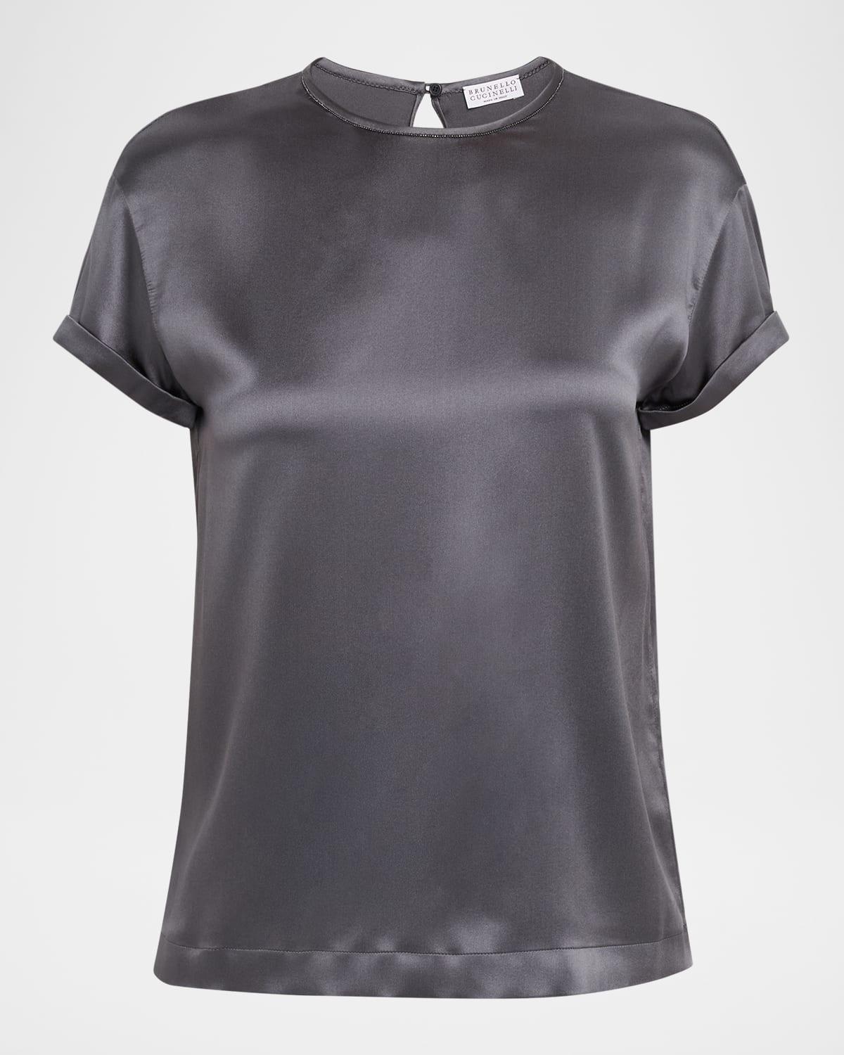 monili stretch satin t-shirt