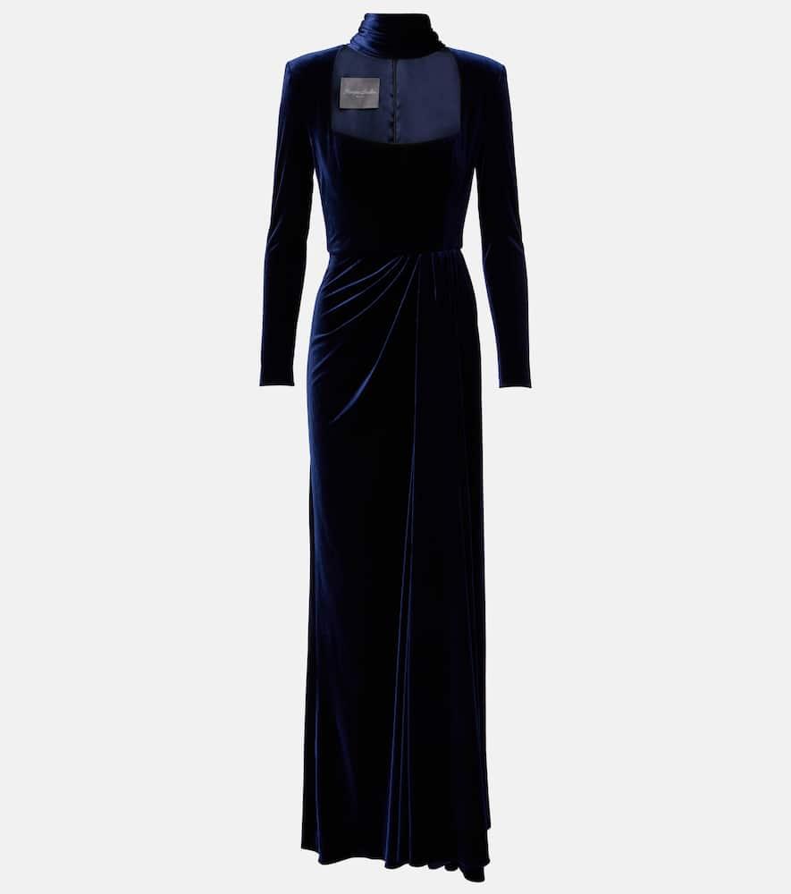monique lhuillier belted velvet gown