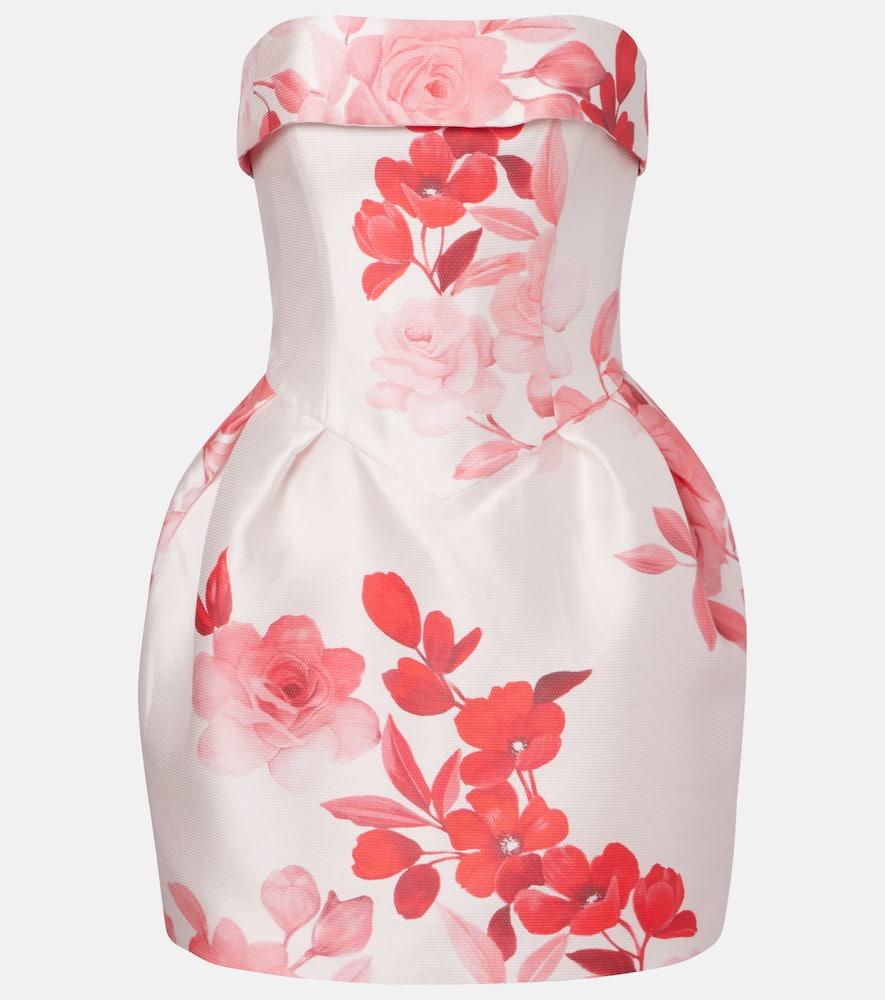 monique lhuillier floral bustier dress