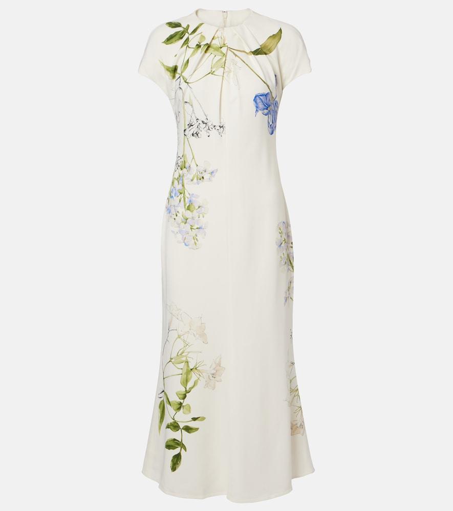 monique lhuillier floral midi dress