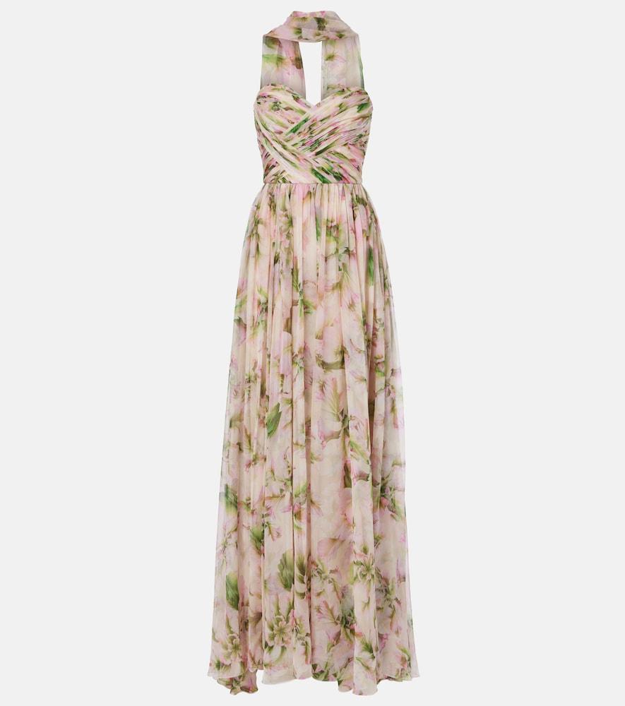 monique lhuillier floral silk chiffon gown