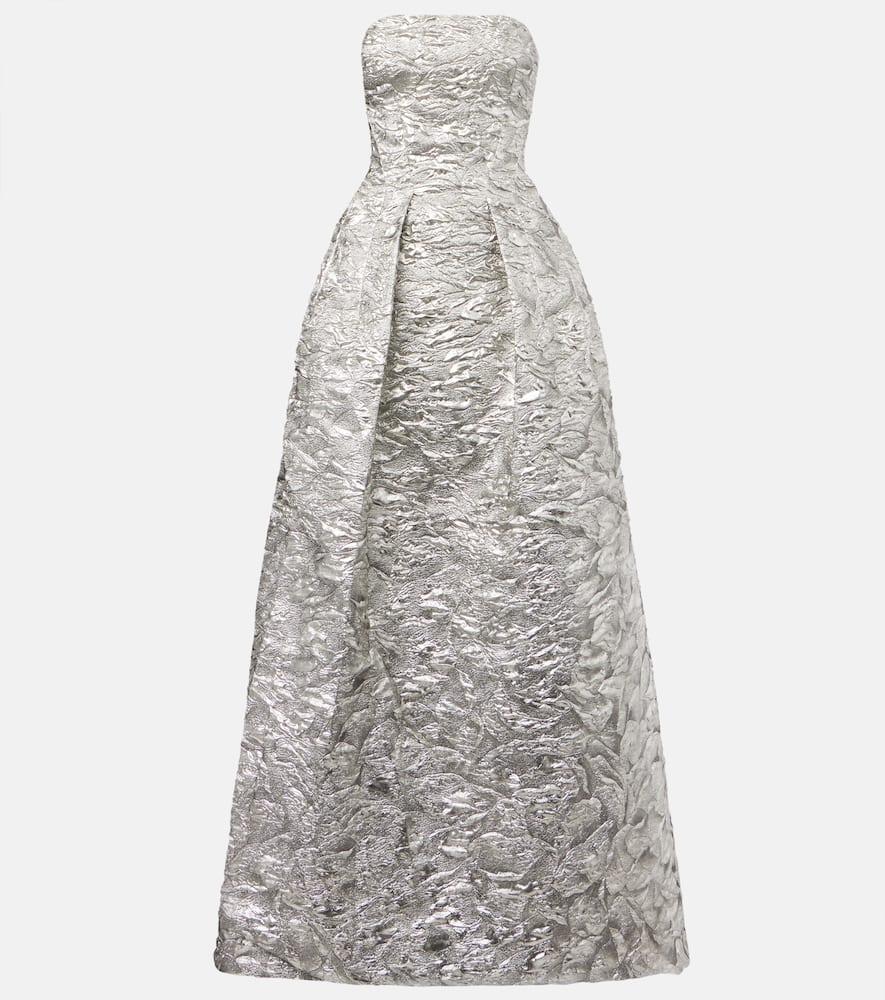 monique lhuillier jacquard bustier gown