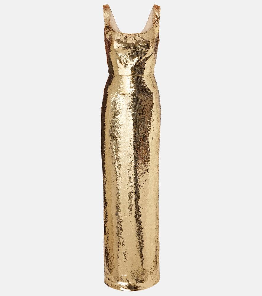 monique lhuillier sequined gown