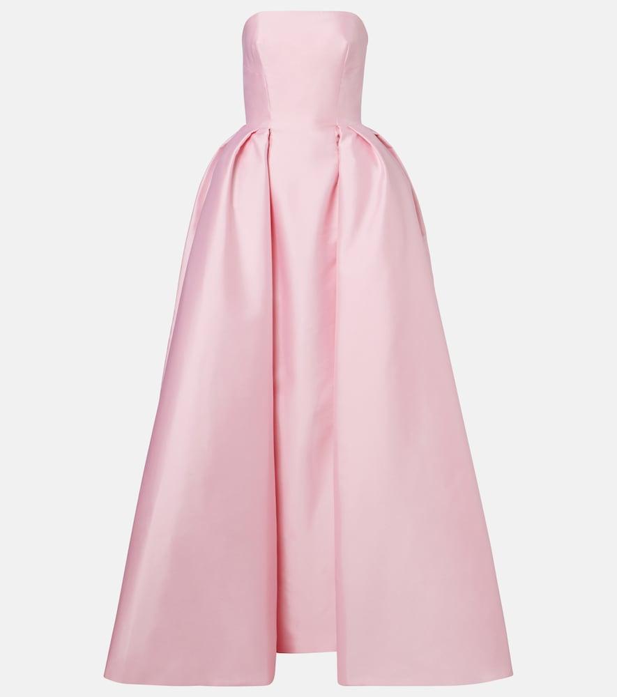 monique lhuillier strapless bustier gown