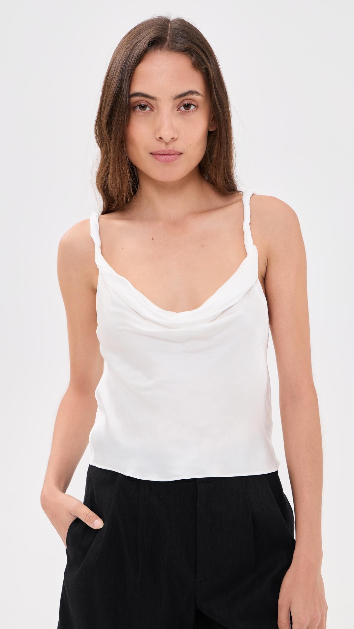 monique twist strap cowl neck tank