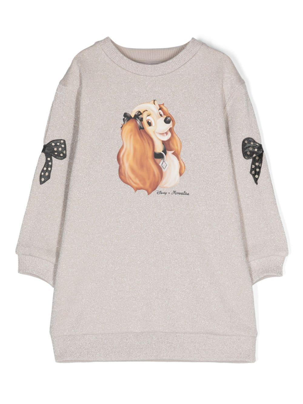 monnalisa beige dress girl