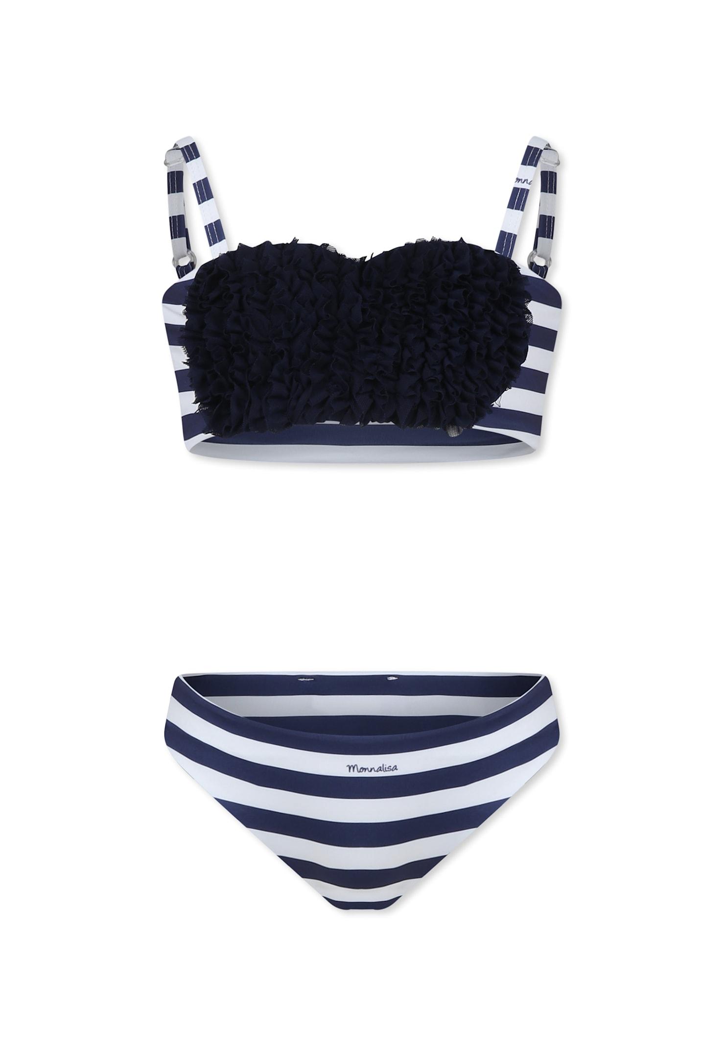 monnalisa blue bikini for girl with heart