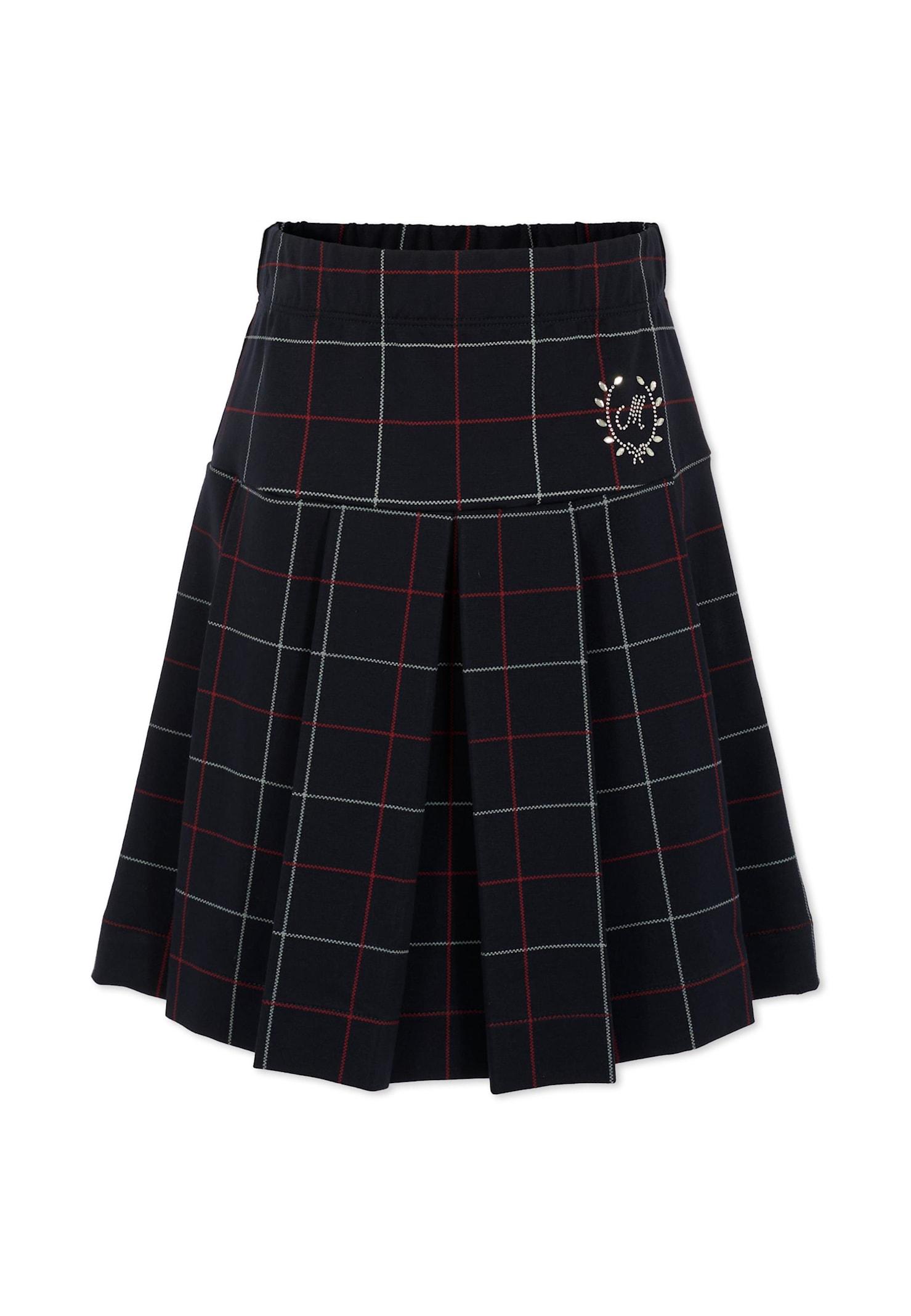 monnalisa blue skirt for girl with logo