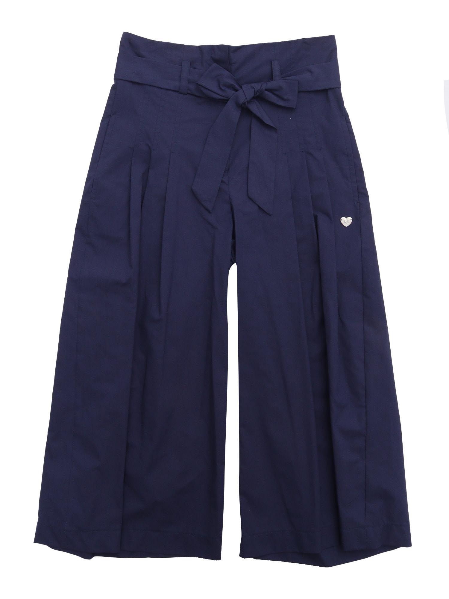 monnalisa cropped popeline pants