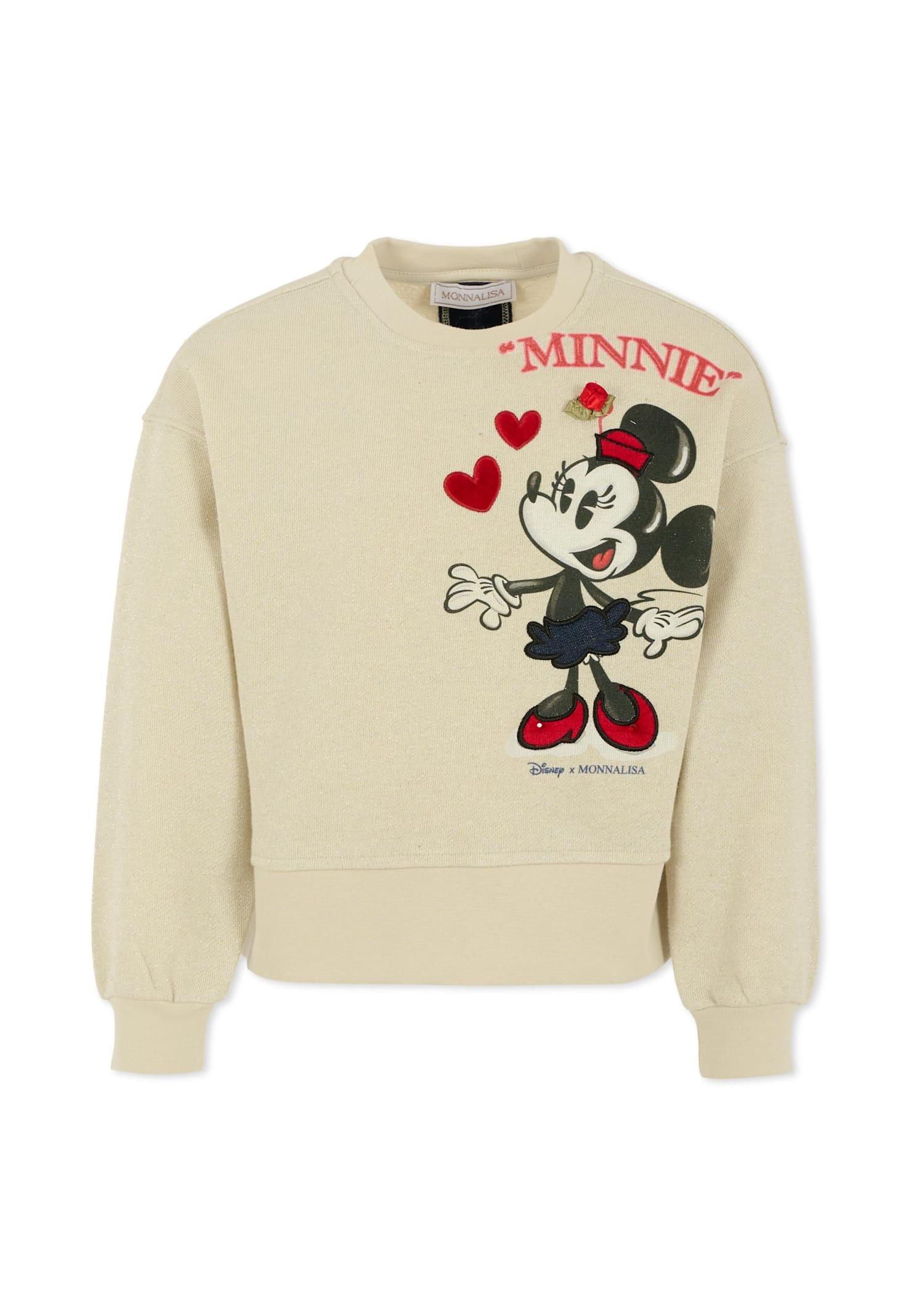monnalisa grey sweatshirt for girl with minnie