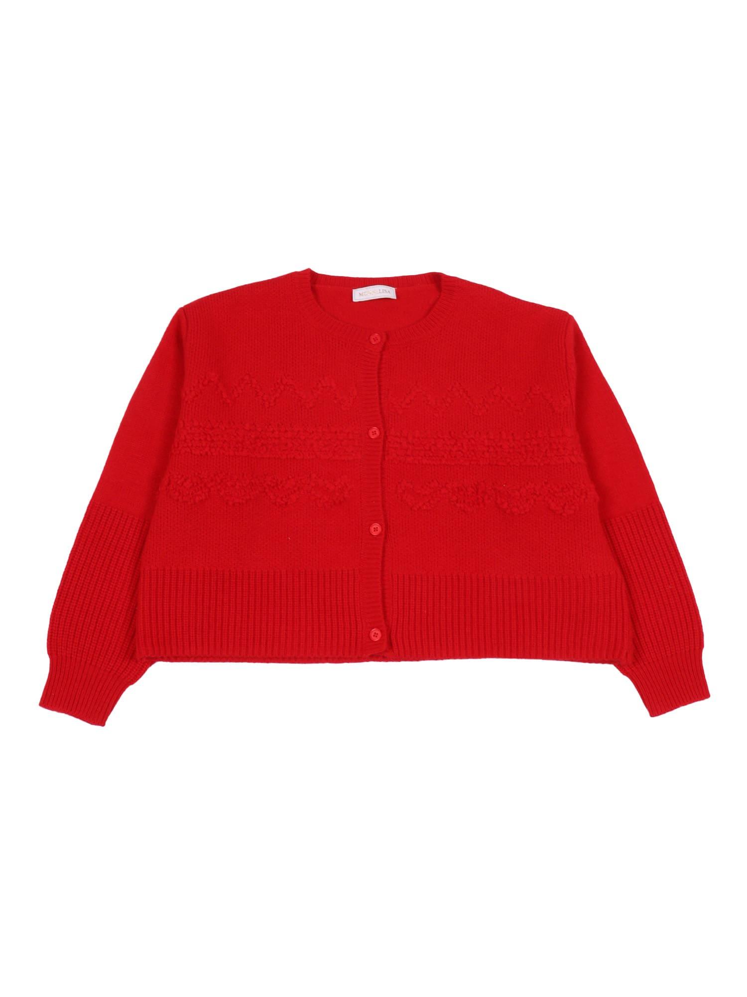 monnalisa heart knitwear cardigan