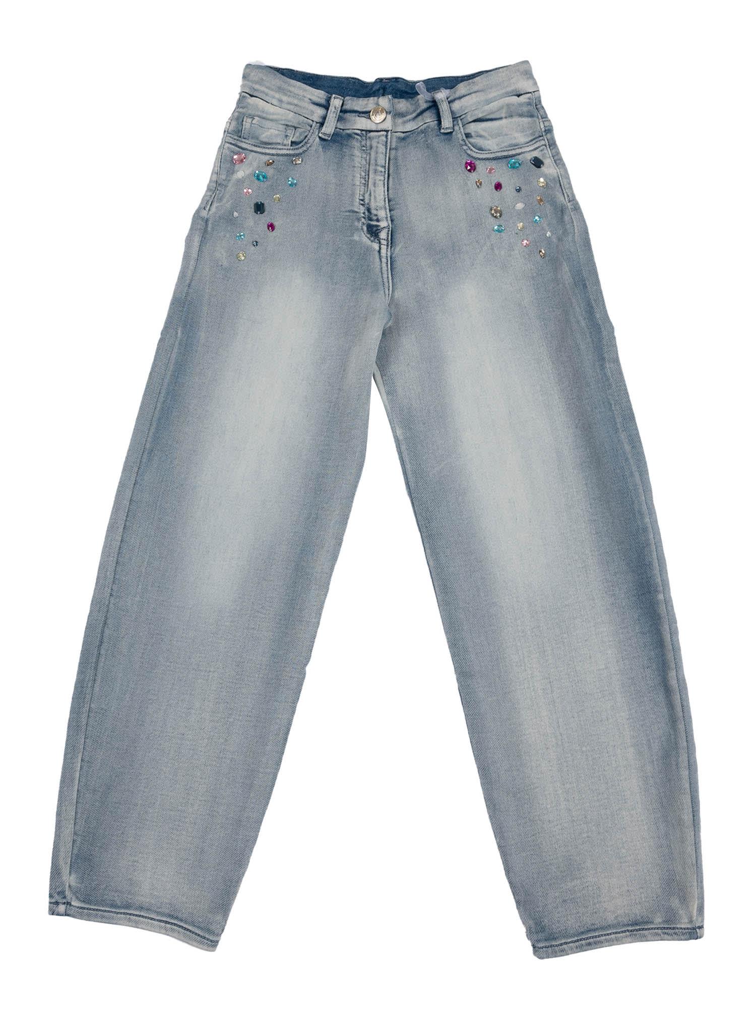 monnalisa jewel denim stone jeans