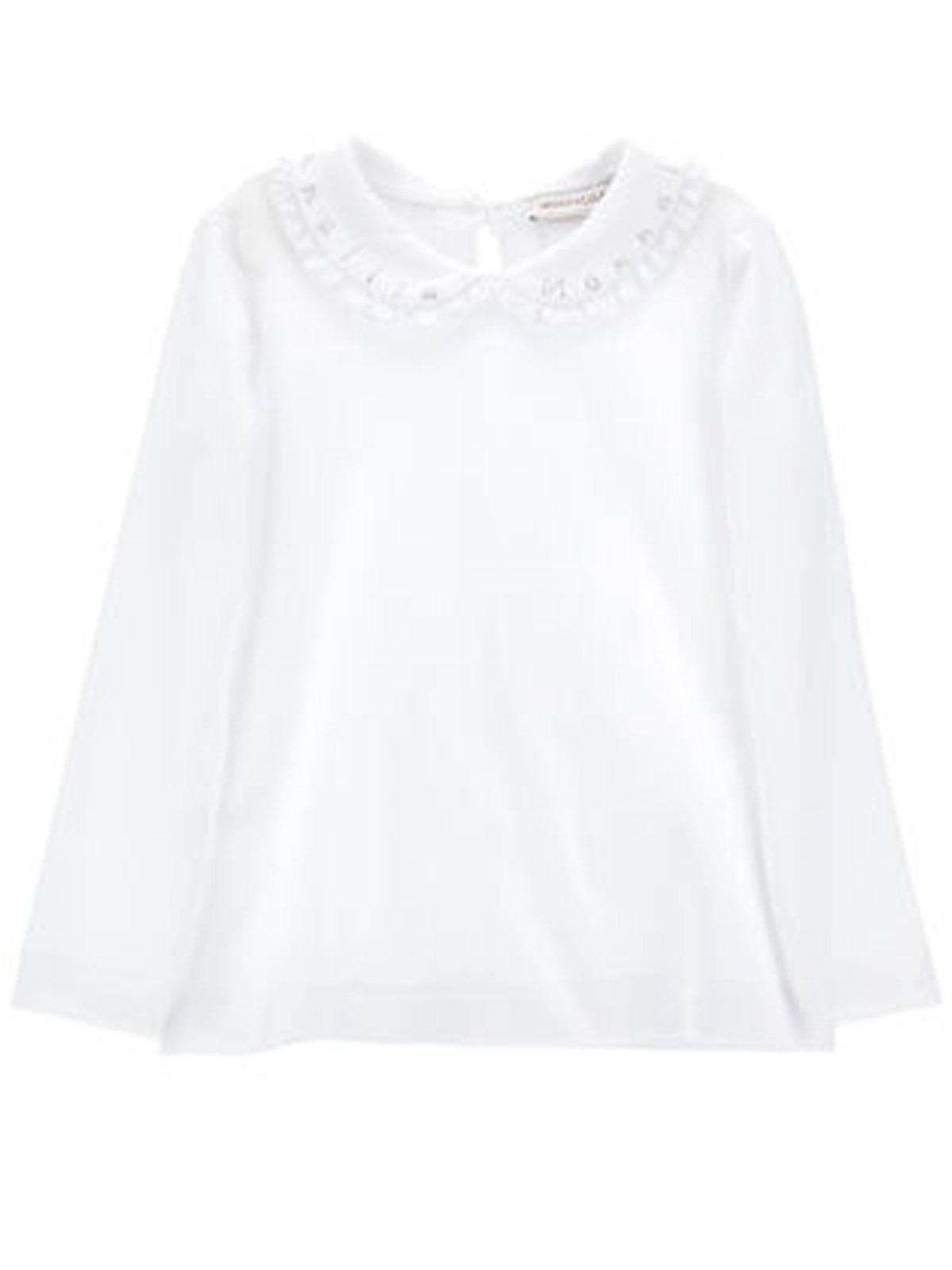 monnalisa logo embellished straight hem shirt