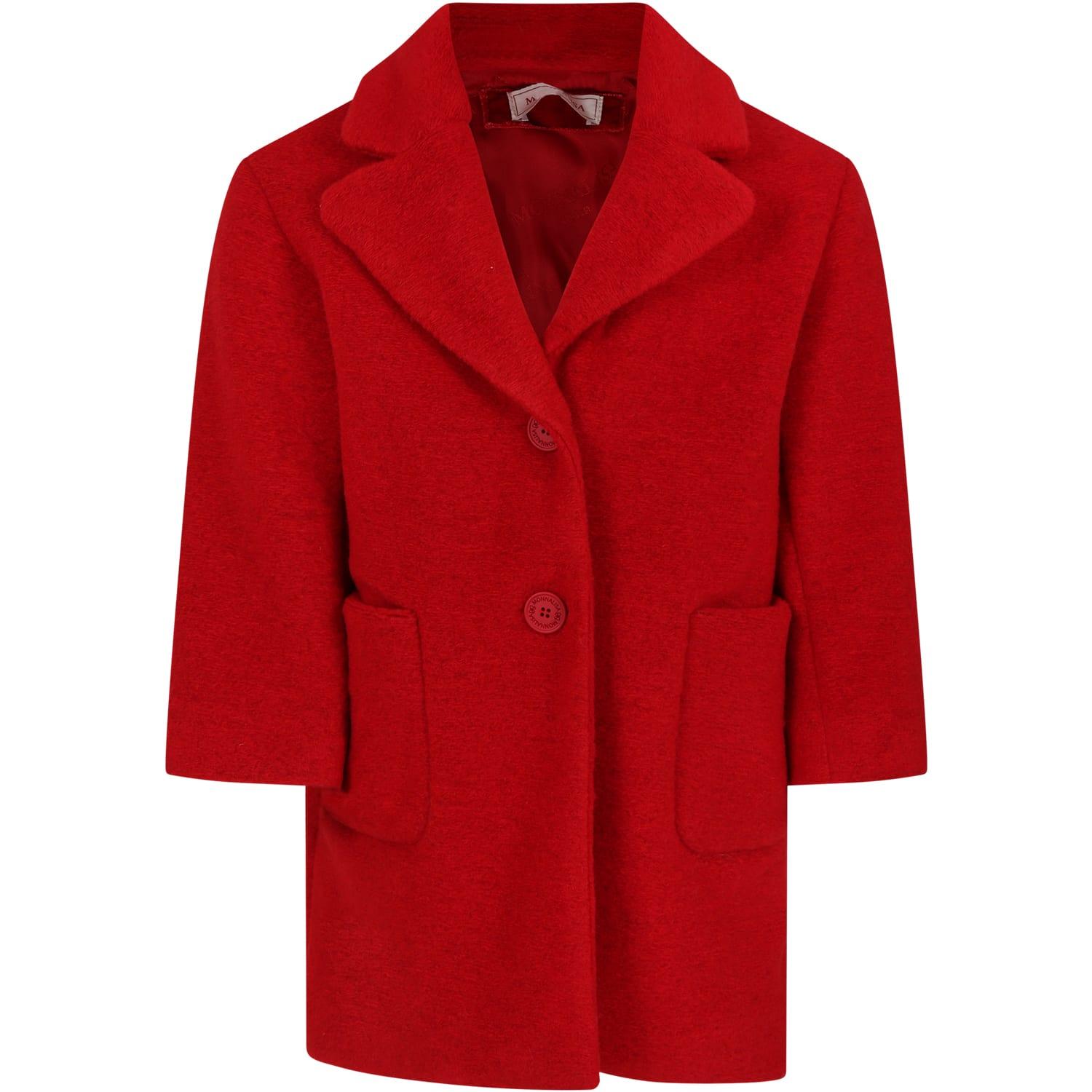 monnalisa red coat for girl