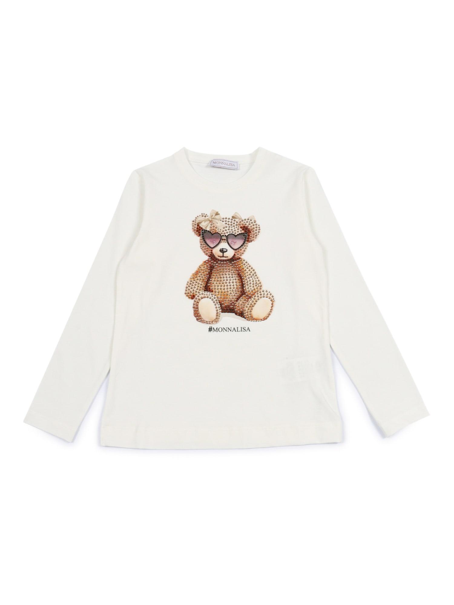 monnalisa teddy jersey t-shirt