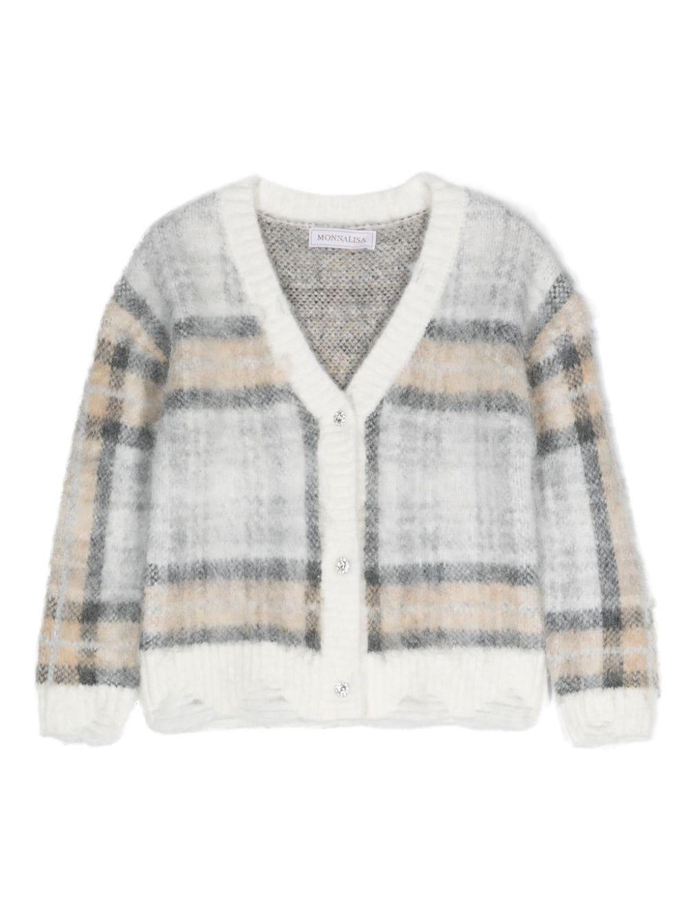 monnalisa white/sand/black cardigan girl