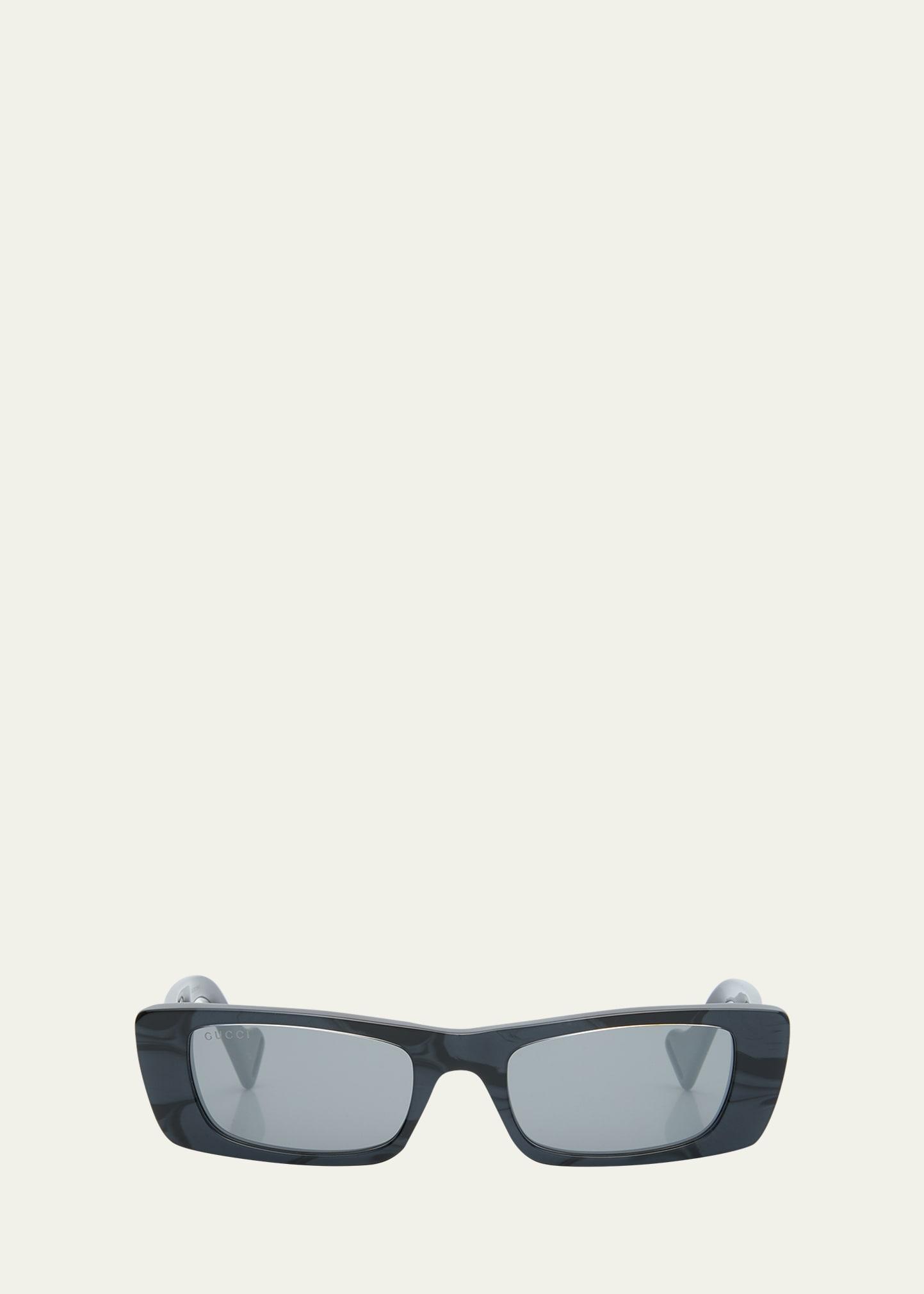 monochromatic rectangle sunglasses w/ interlocking g temples