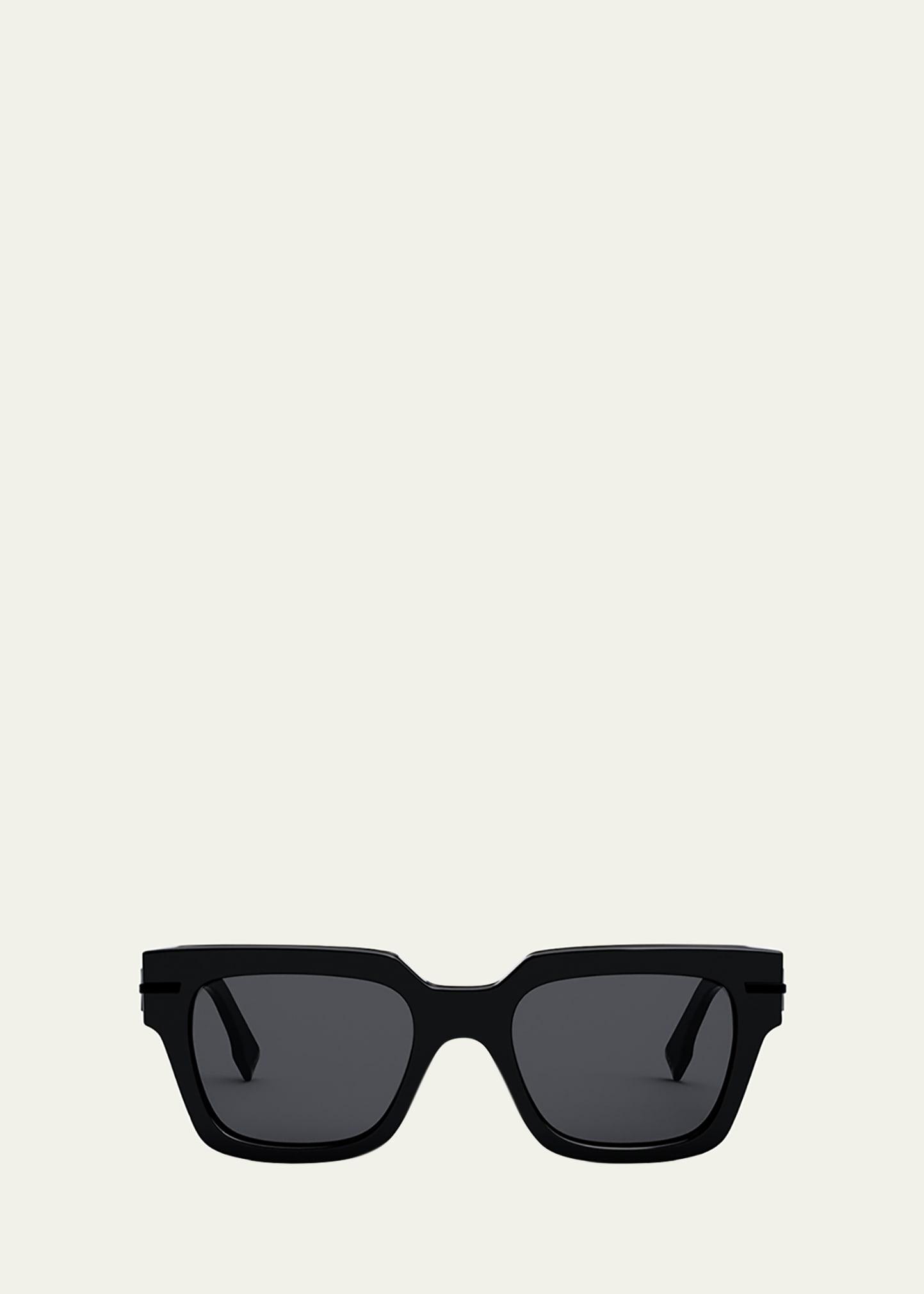 monochrome fendigraphy acetate rectangle sunglasses