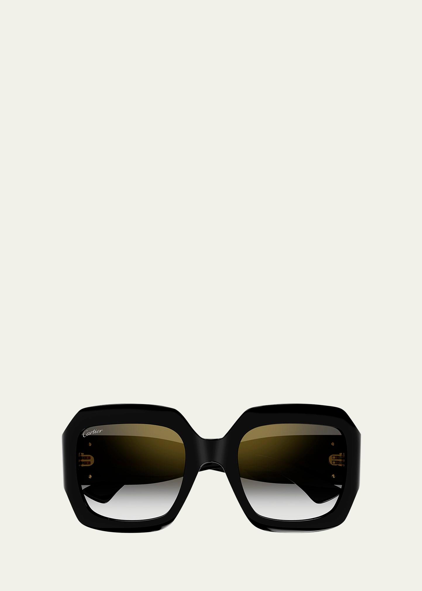 monogram acetate square sunglasses