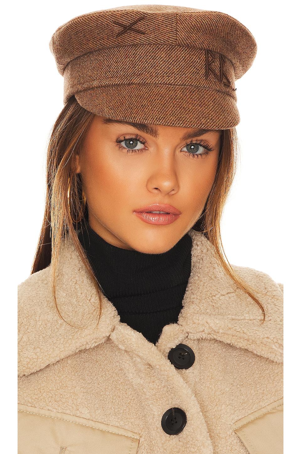 monogram baker boy cap