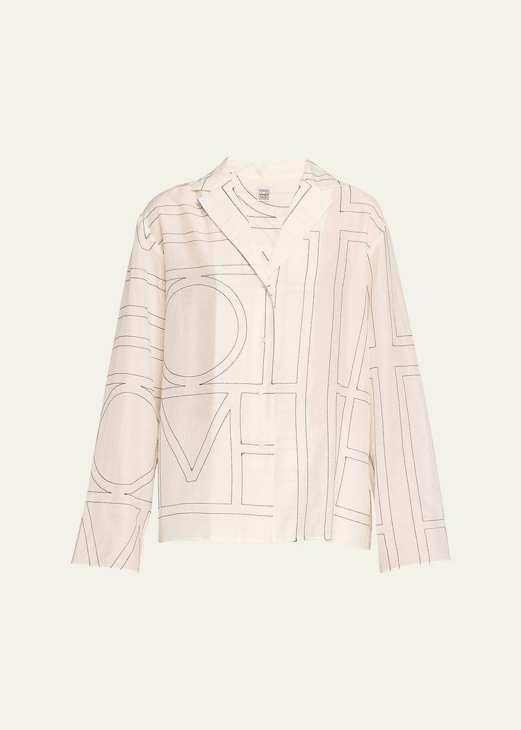 monogram cotton pj top