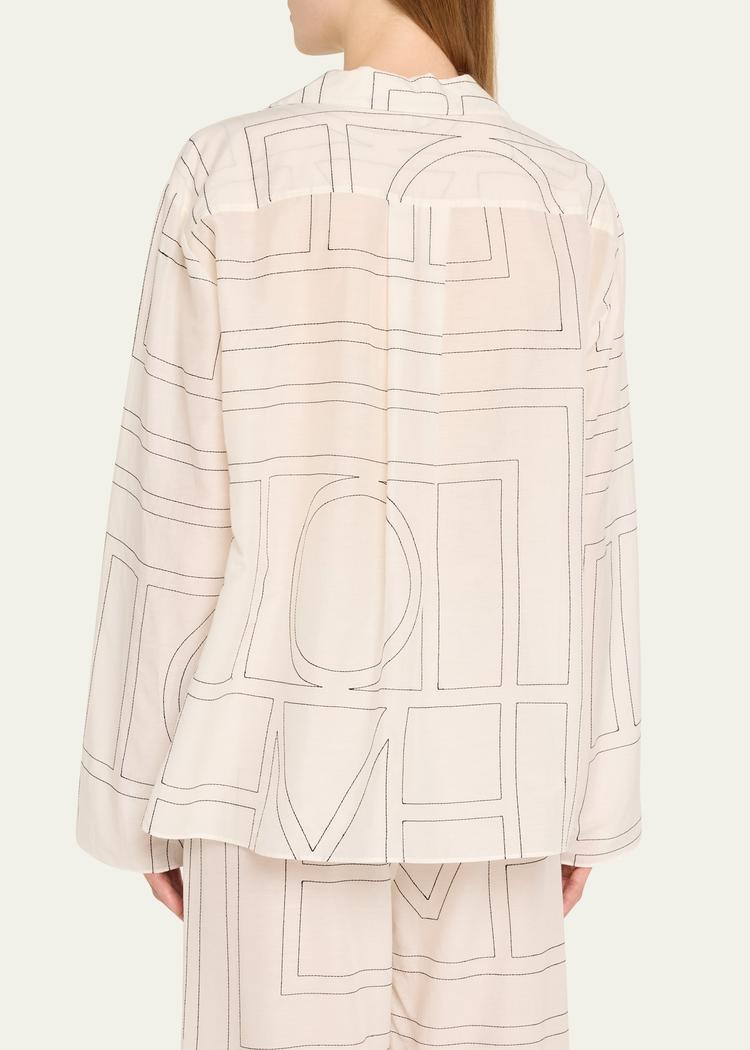 monogram cotton pj top