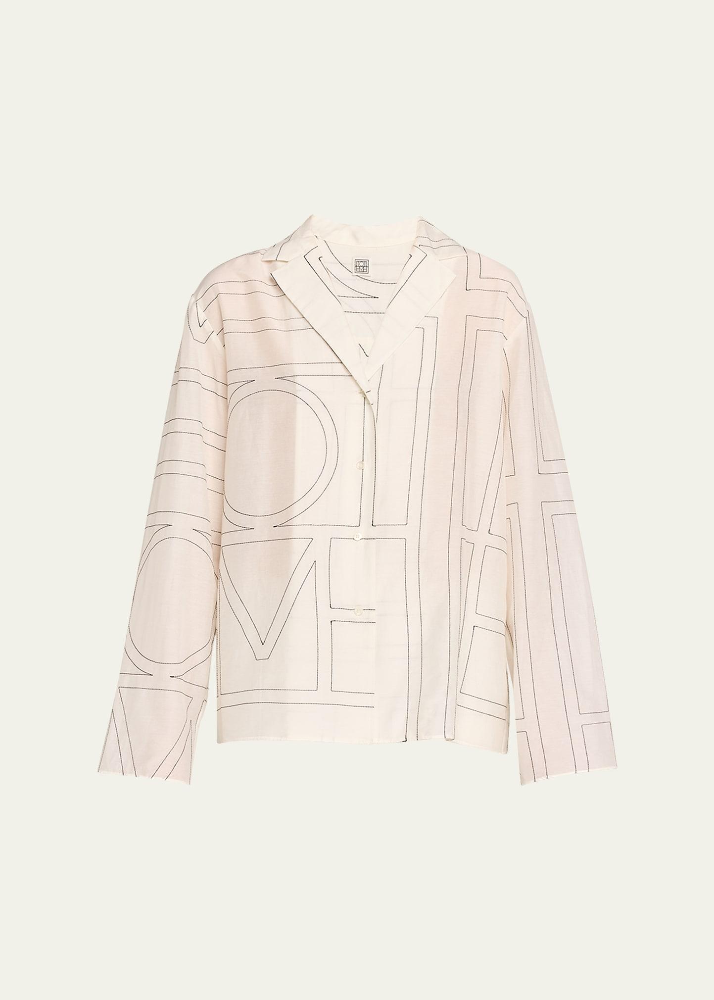 monogram cotton pj top