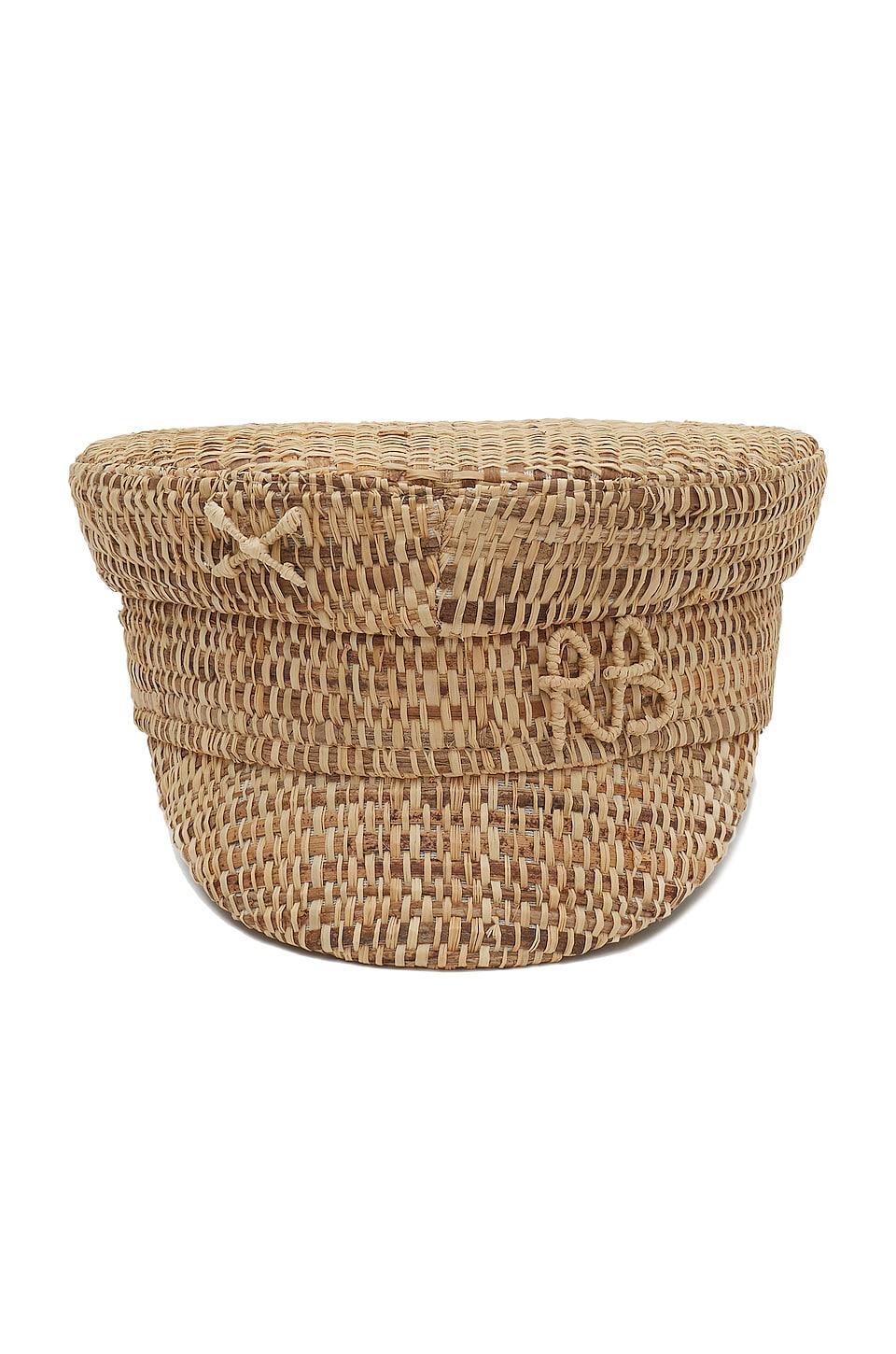 monogram embellished baker boy cap