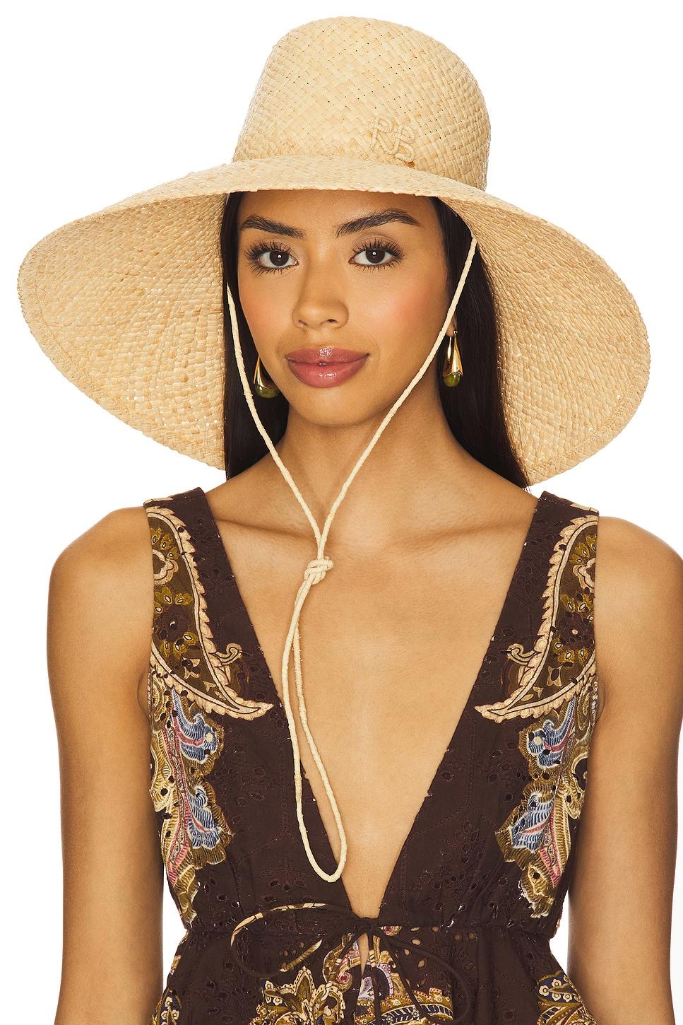 monogram-embellished wide brim hat