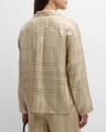monogram-embroidered silk pajama top