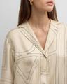 monogram-embroidered silk pajama top