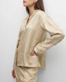 monogram-embroidered silk pajama top