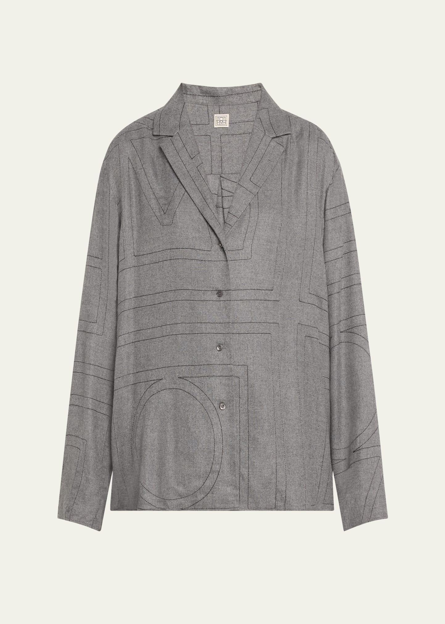 monogram flannel pajama top