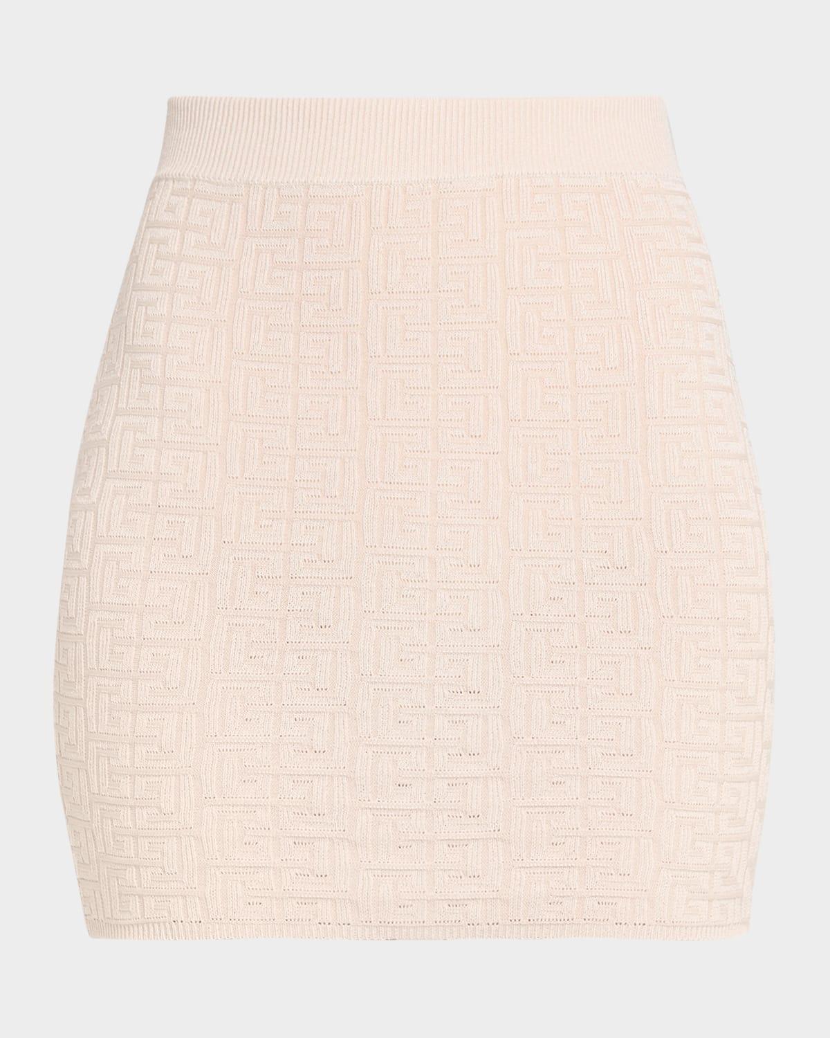 monogram knit mini skirt