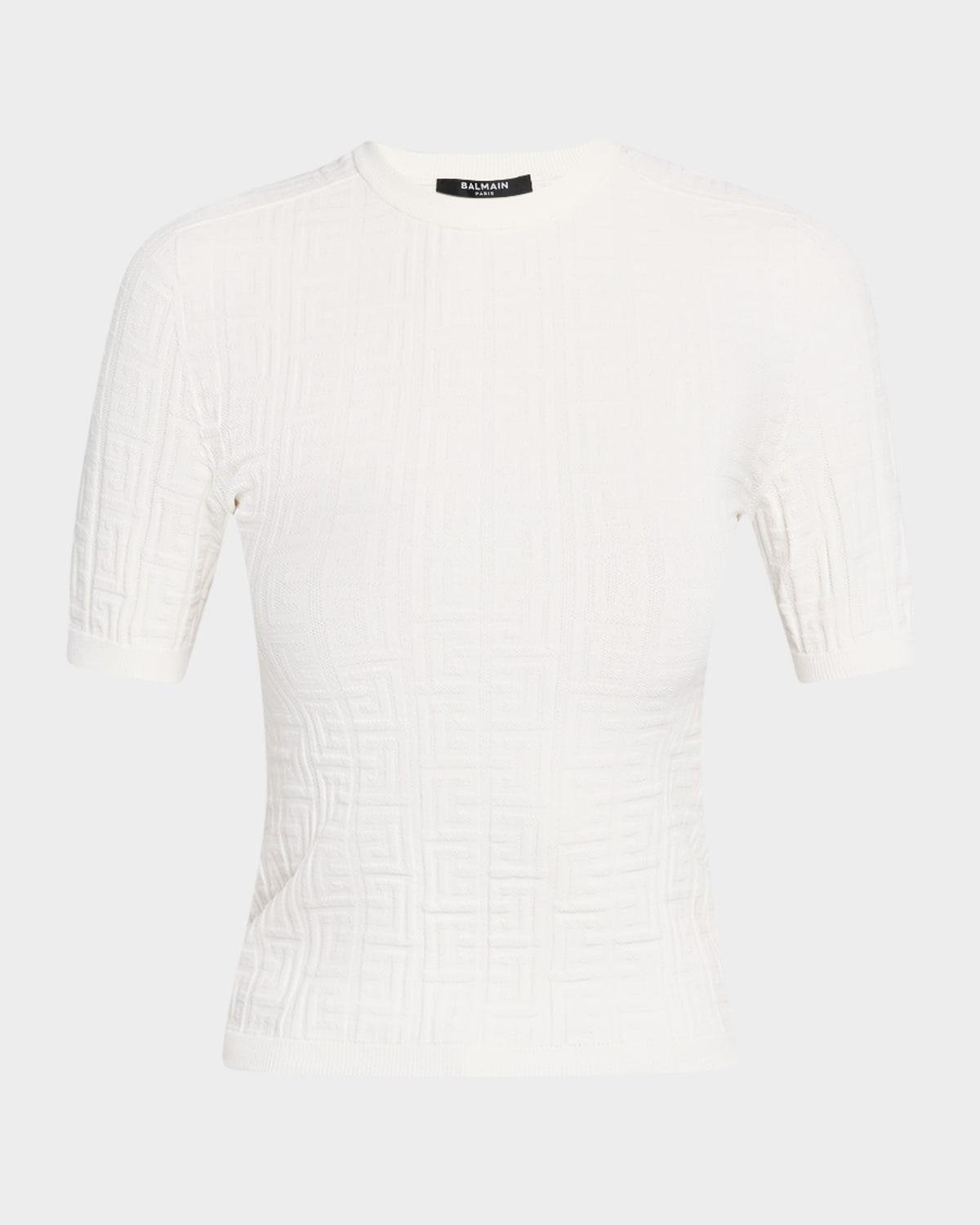 monogram knit top