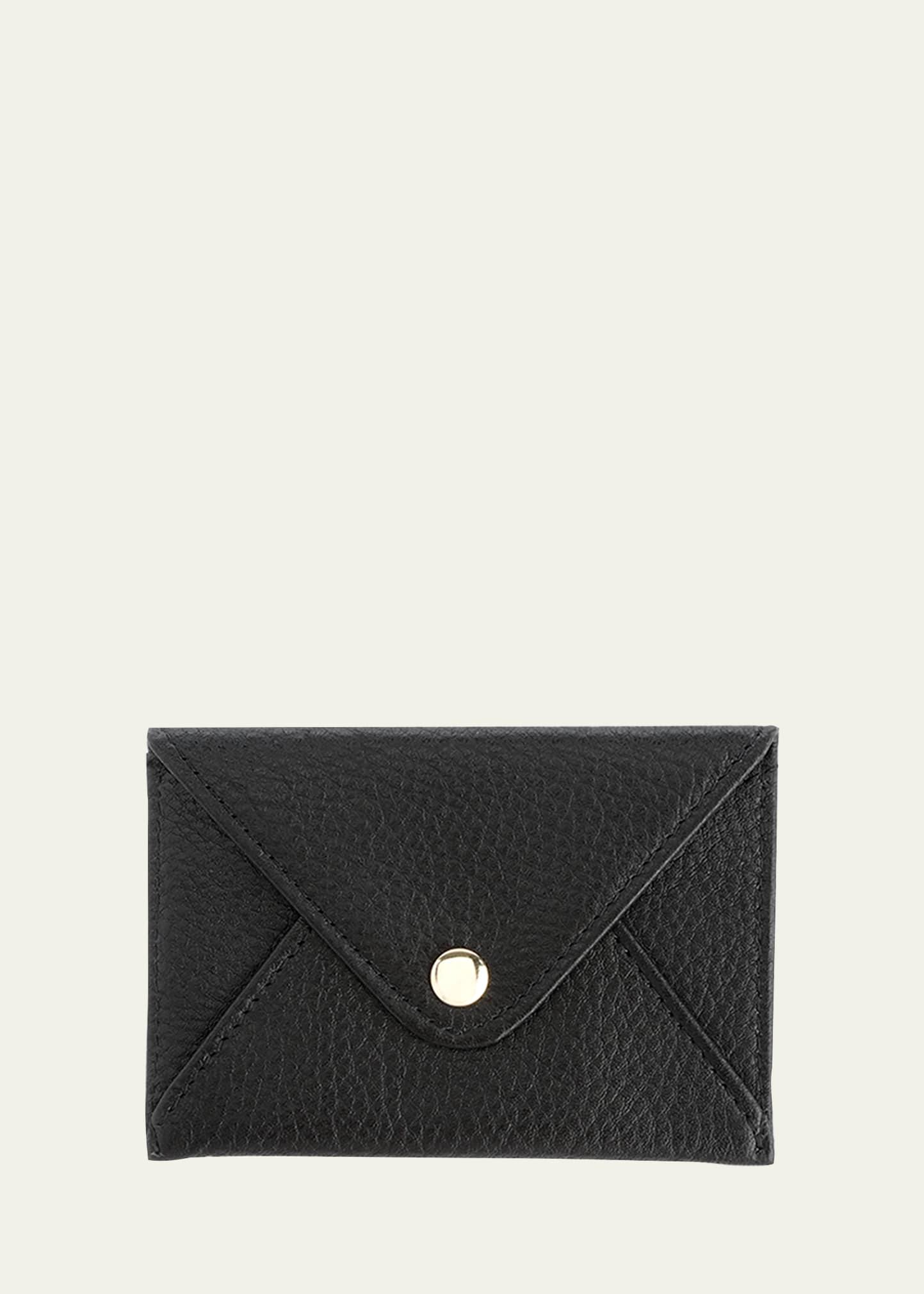 monogrammed leather envelope style card holder