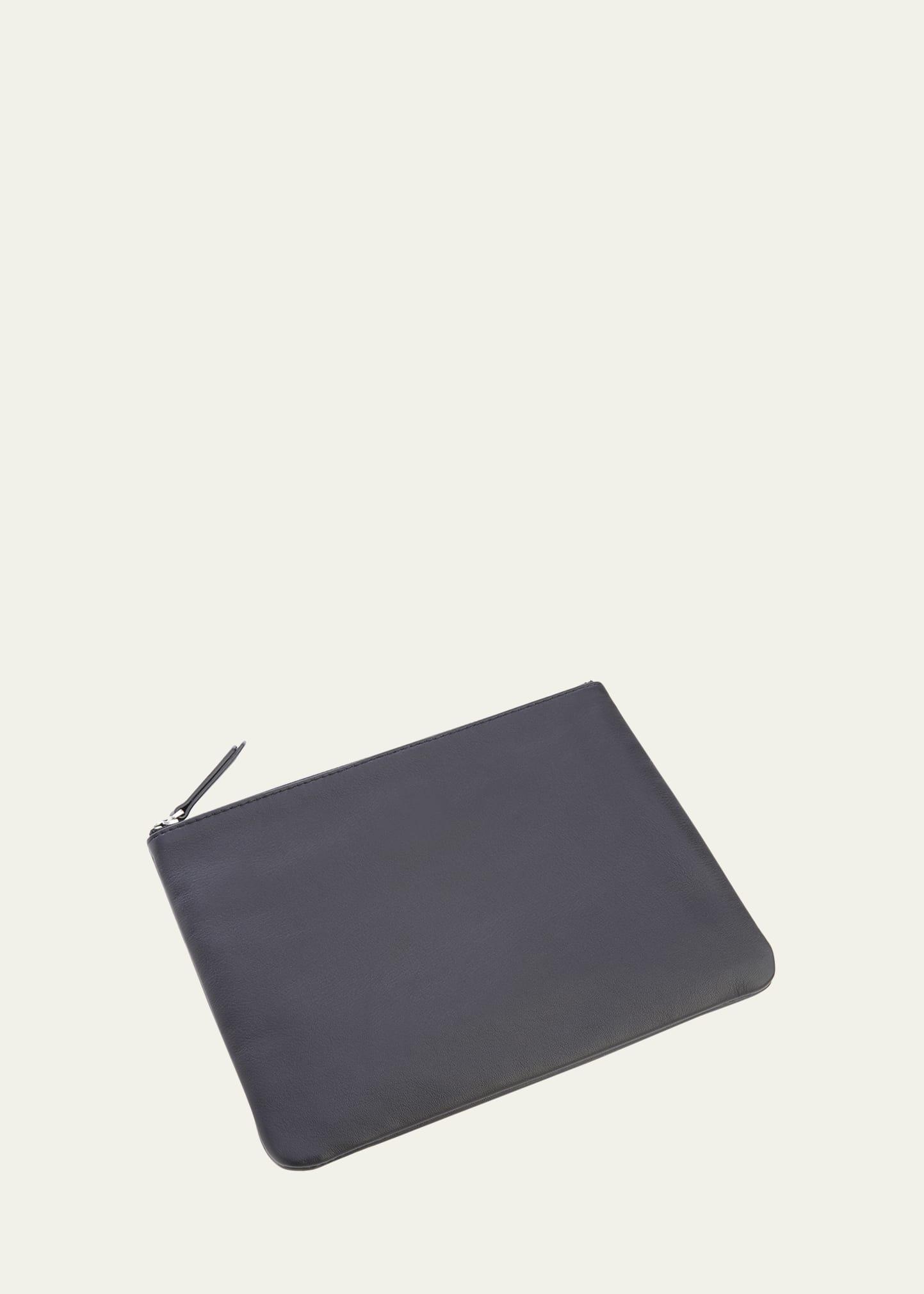 monogrammed leather zuppered travel organizer pouch